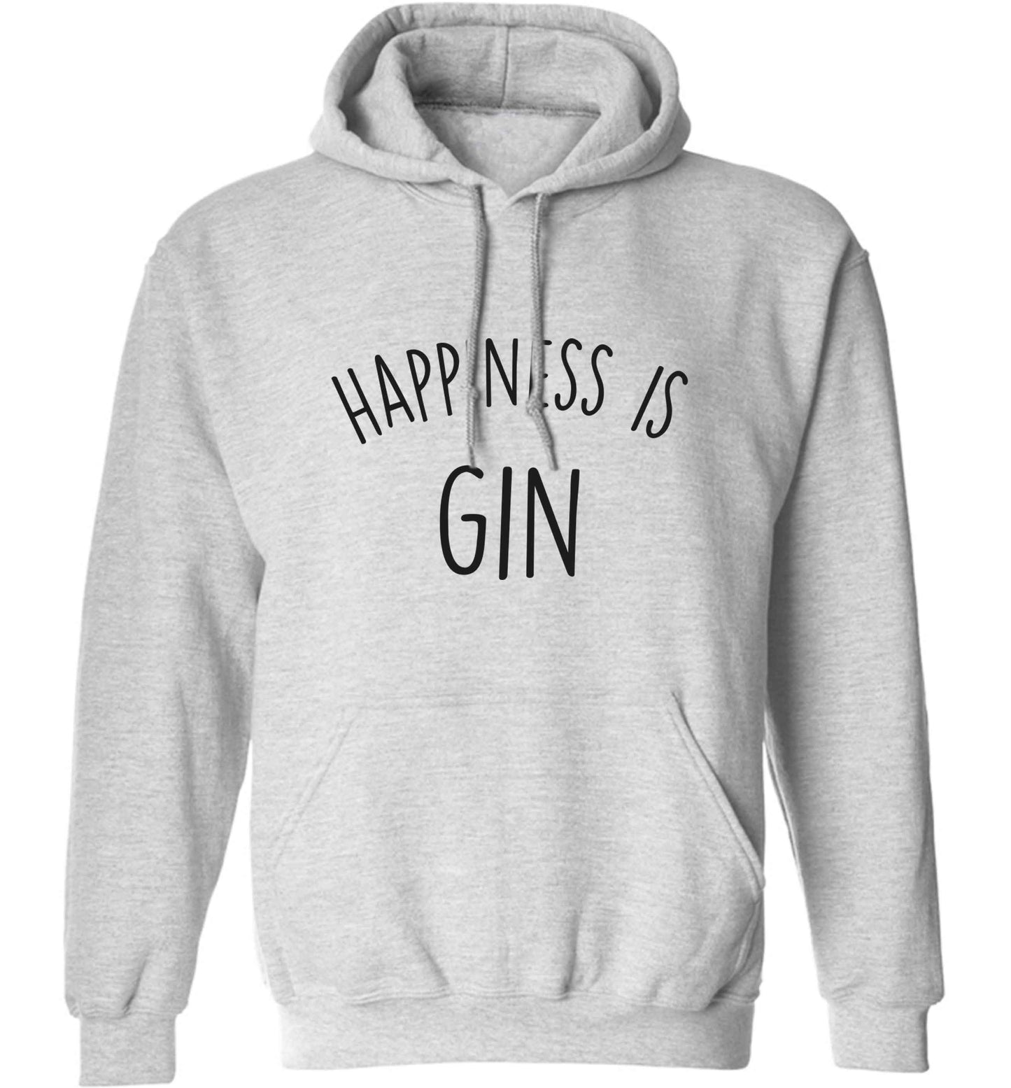 Happiness is gin adults unisex grey hoodie 2XL