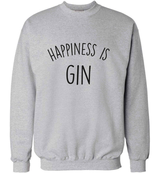 Happiness is gin adult's unisex grey sweater 2XL