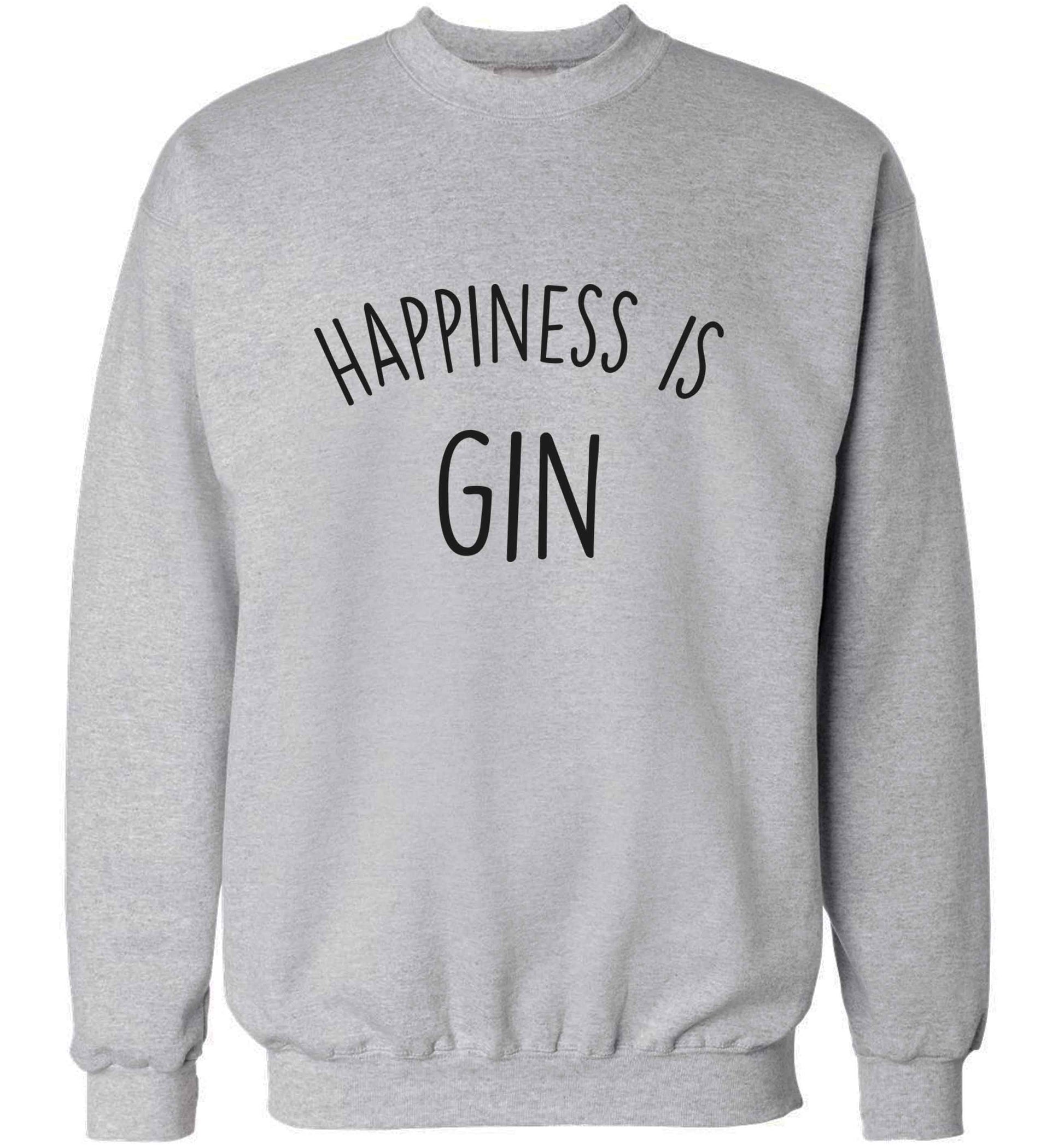Happiness is gin adult's unisex grey sweater 2XL