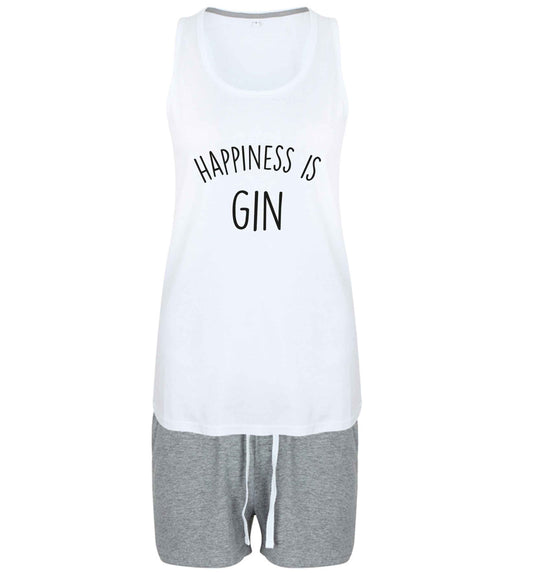 Happiness is gin size XL women's pyjama shorts set in pink 