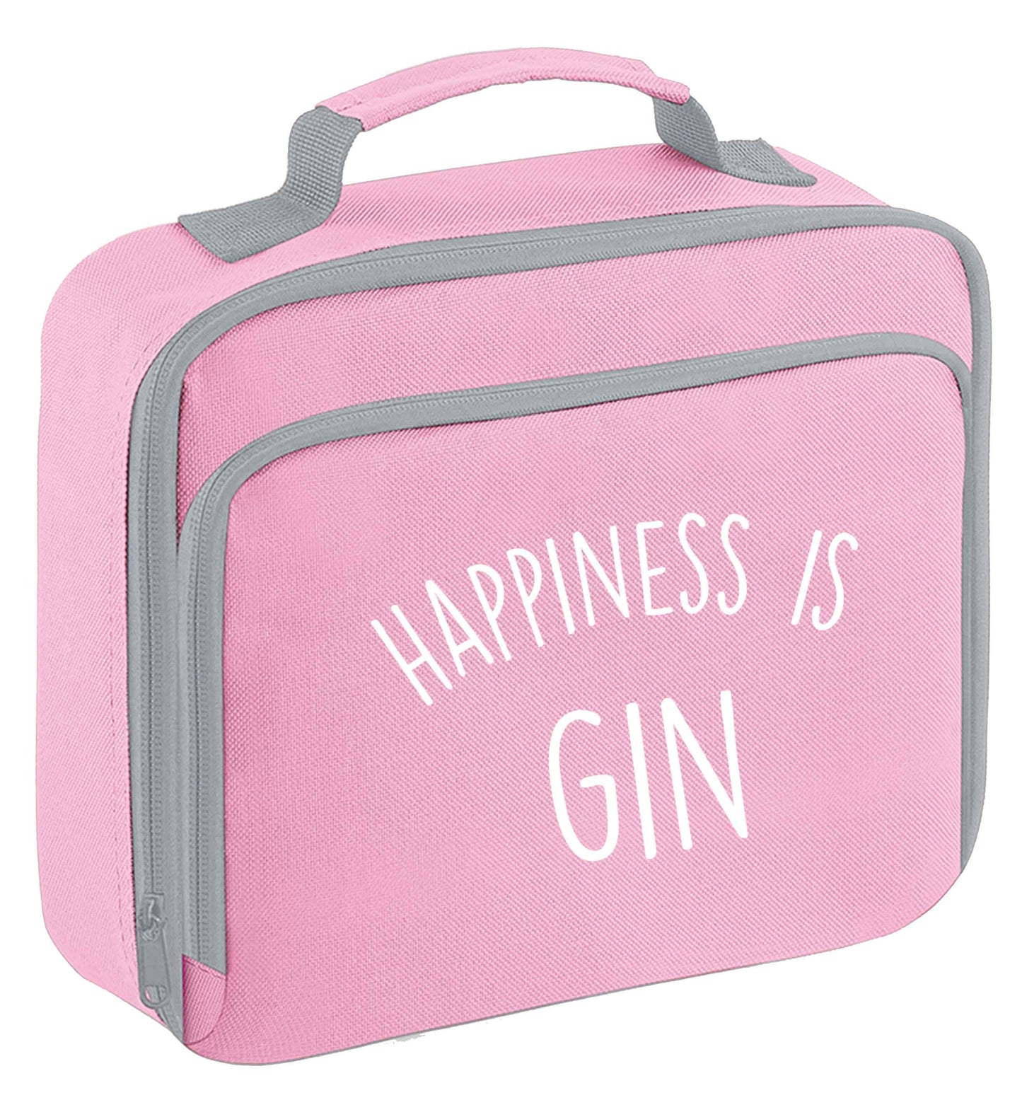 Happiness is gin insulated pink lunch bag cooler