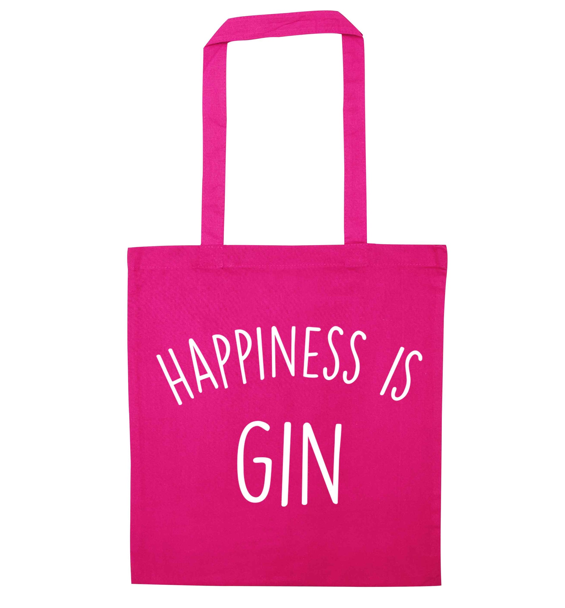 Happiness is gin pink tote bag