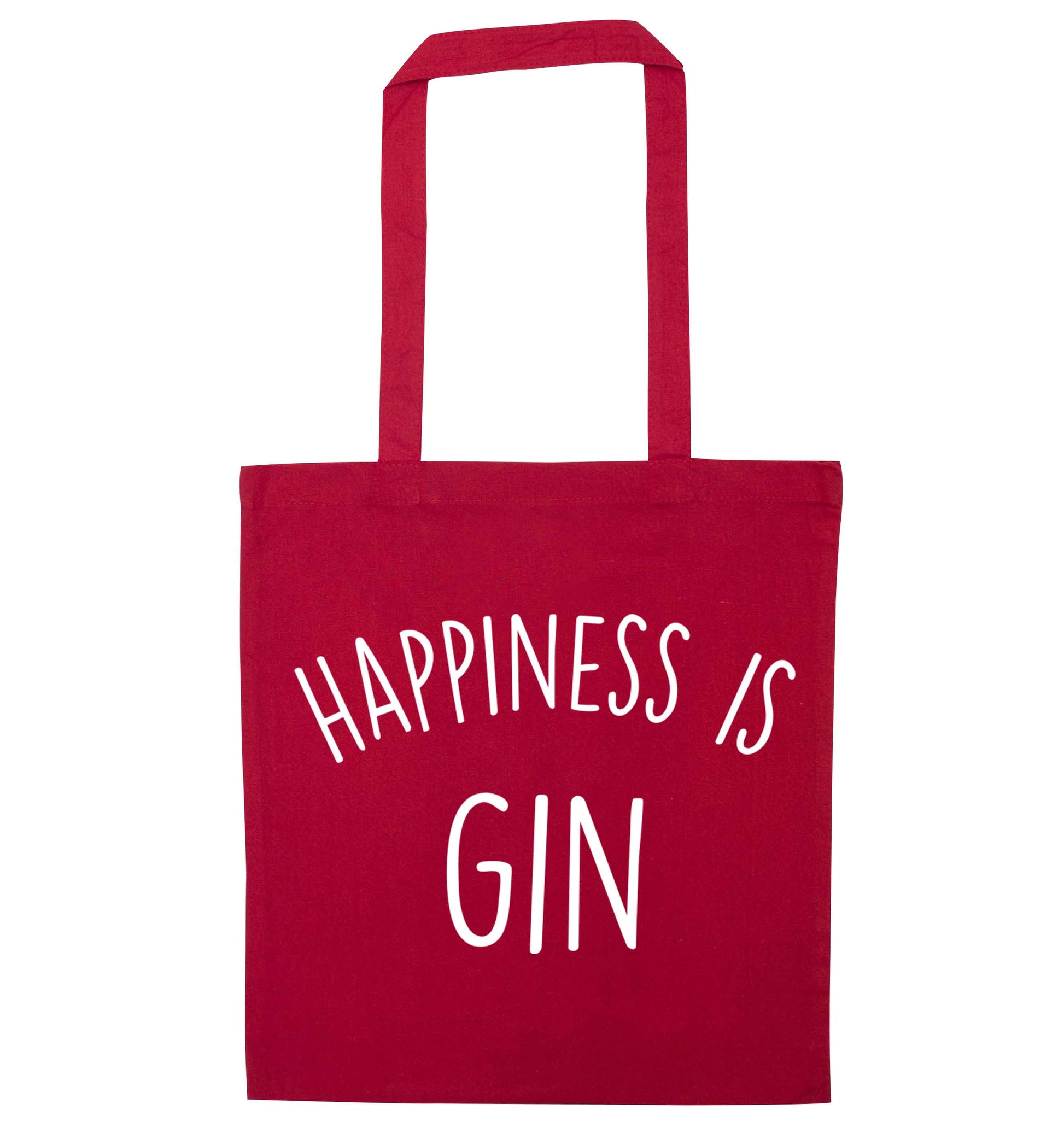 Happiness is gin red tote bag