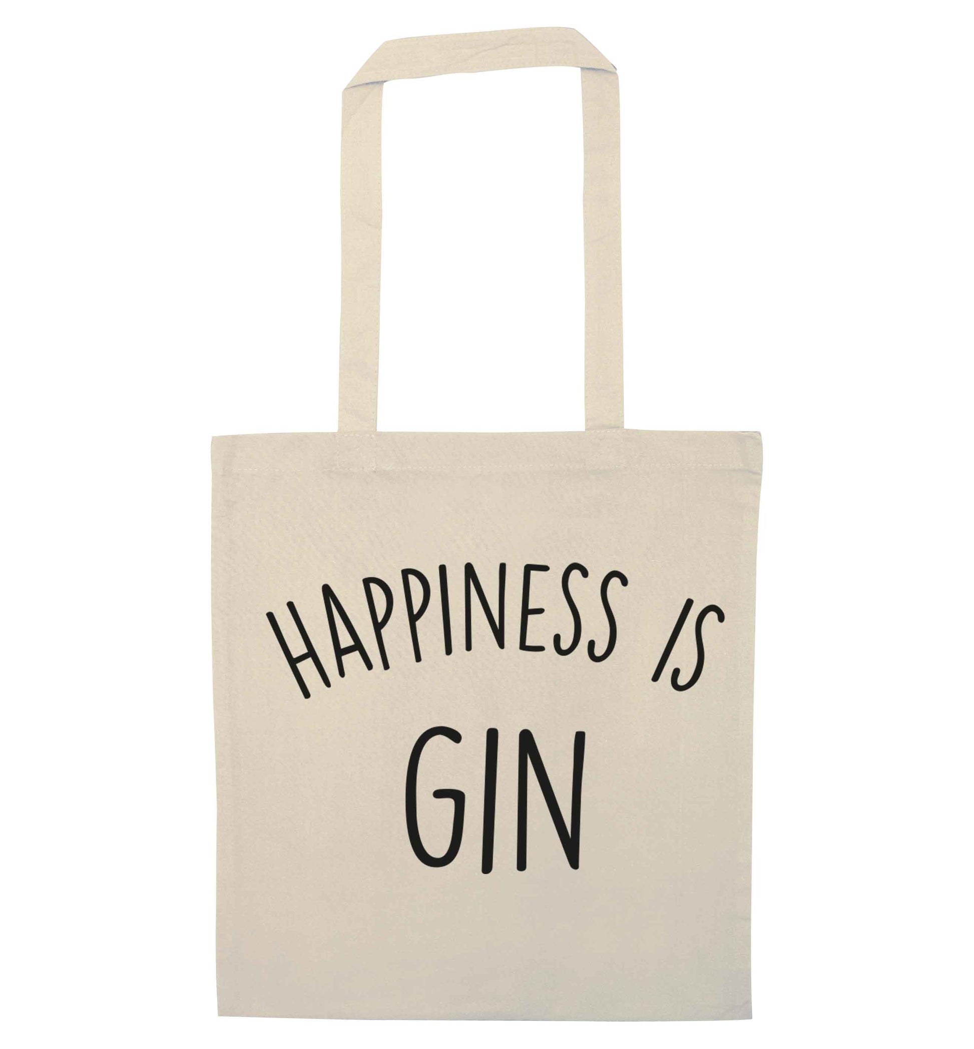 Happiness is gin natural tote bag