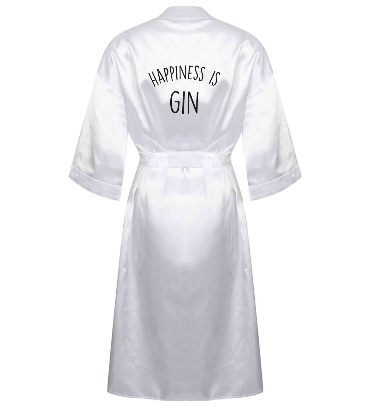 Happiness is gin XL/XXL white ladies dressing gown size 16/18