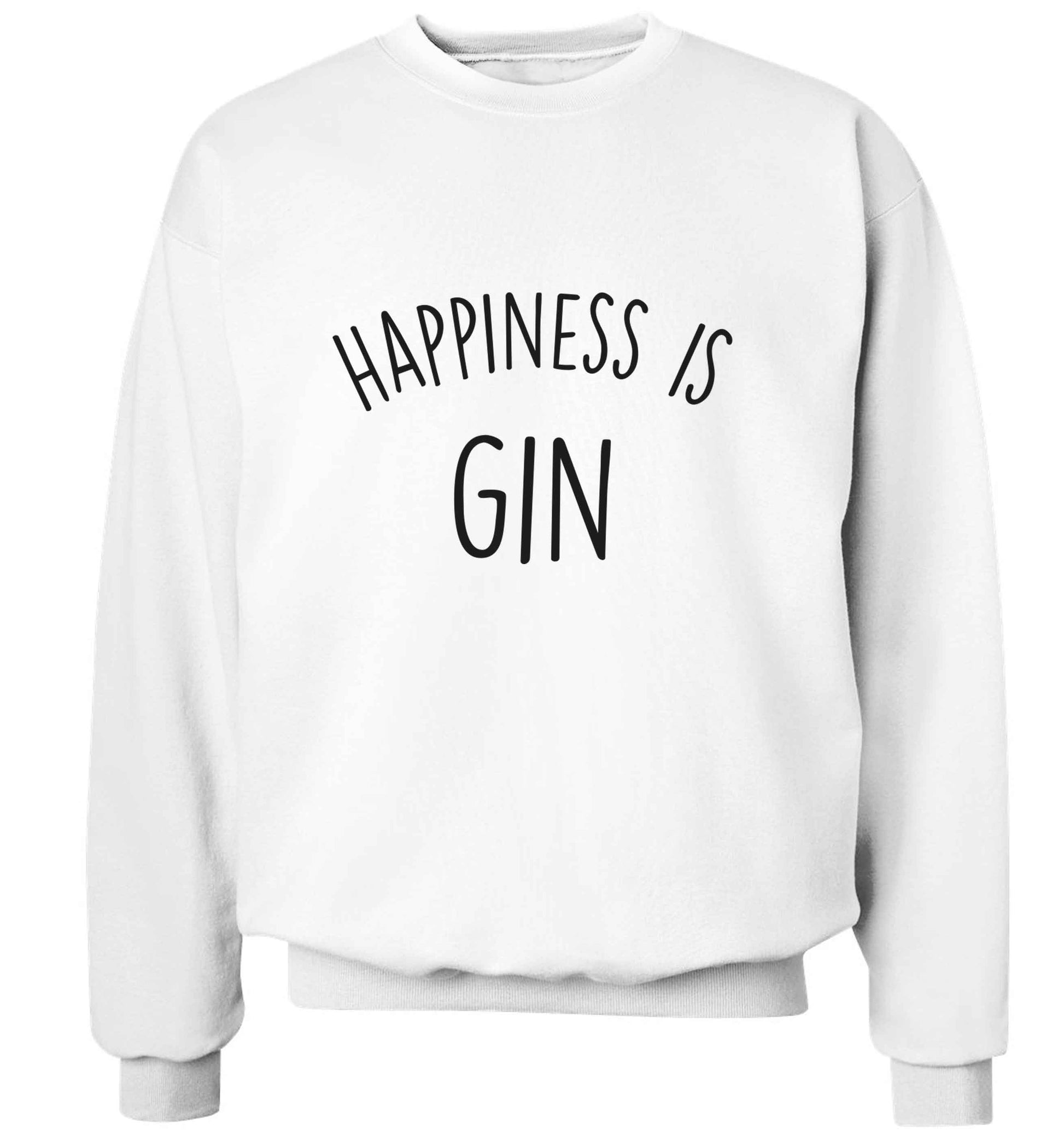 Happiness is gin adult's unisex white sweater 2XL