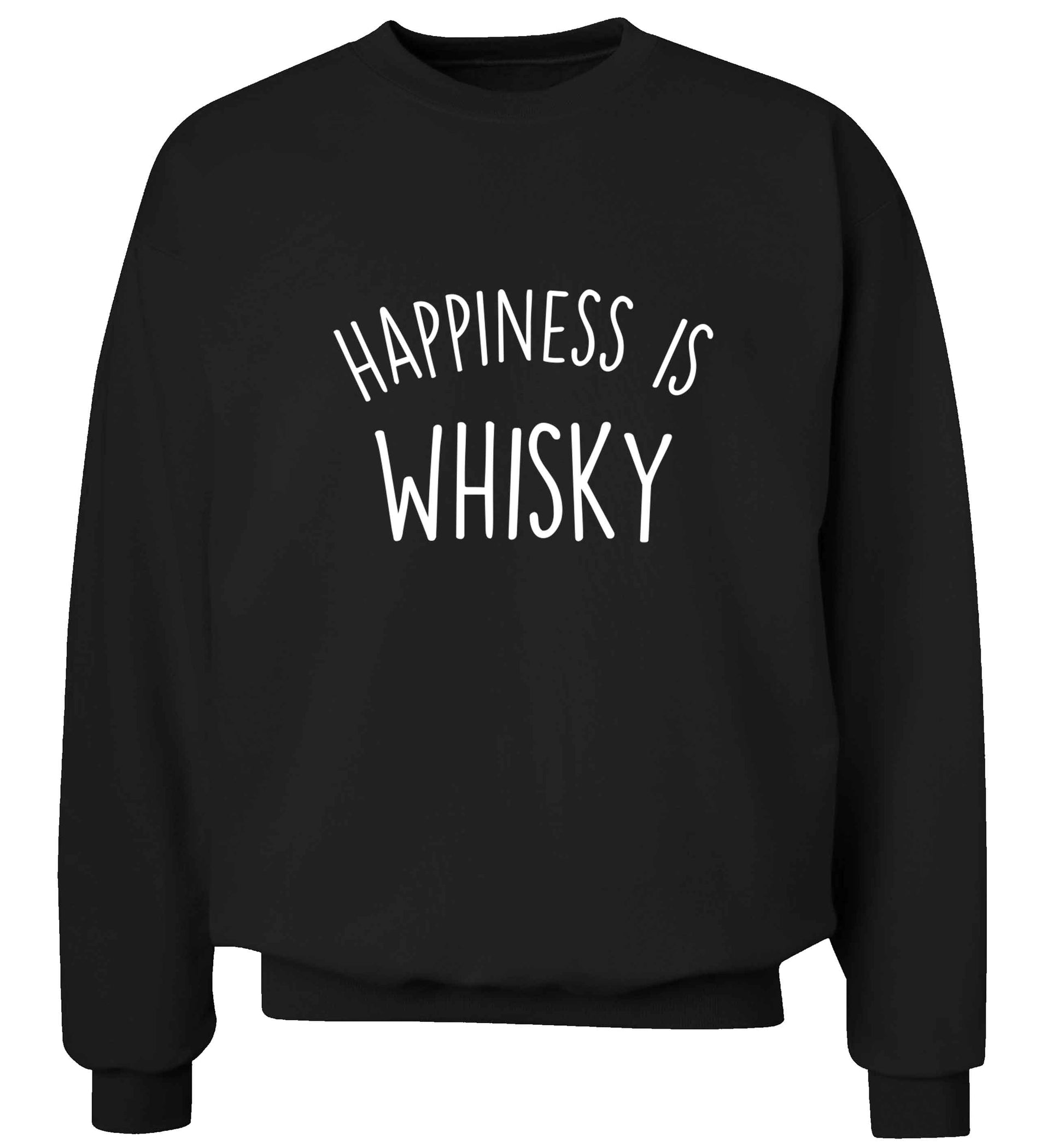 Happiness is whisky adult's unisex black sweater 2XL