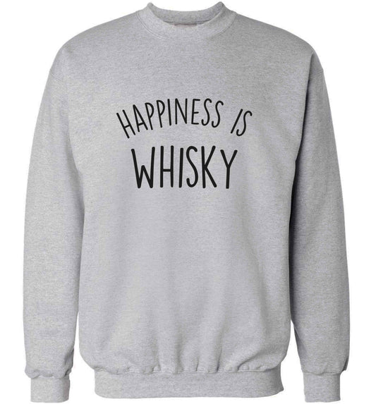 Happiness is whisky adult's unisex grey sweater 2XL
