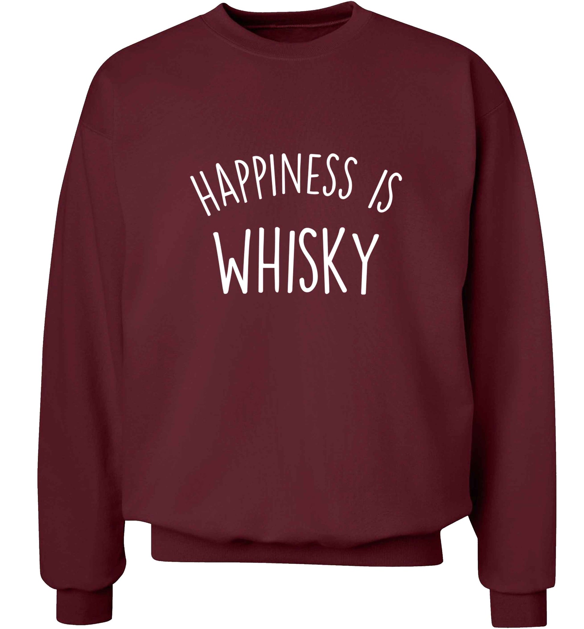 Happiness is whisky adult's unisex maroon sweater 2XL