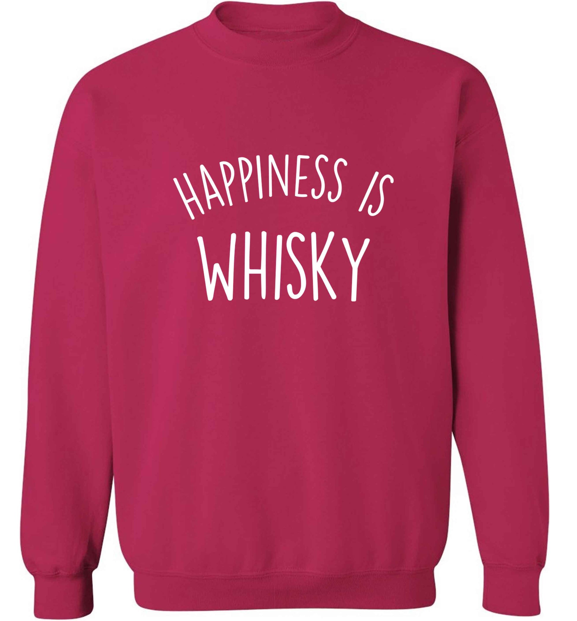 Happiness is whisky adult's unisex pink sweater 2XL