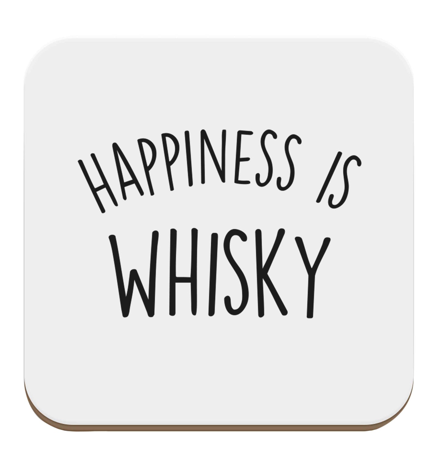 Happiness is whisky set of four coasters