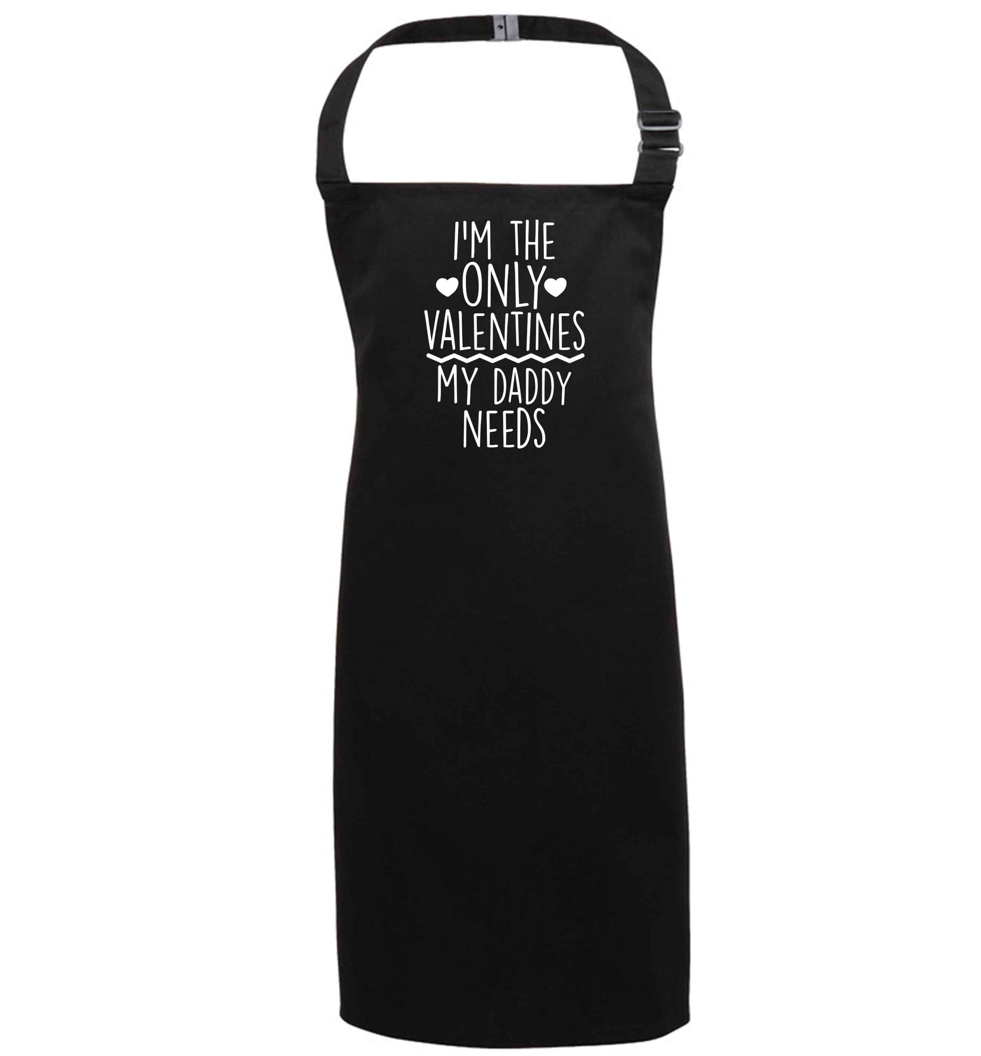 I'm the only valentines my daddy needs black apron 7-10 years