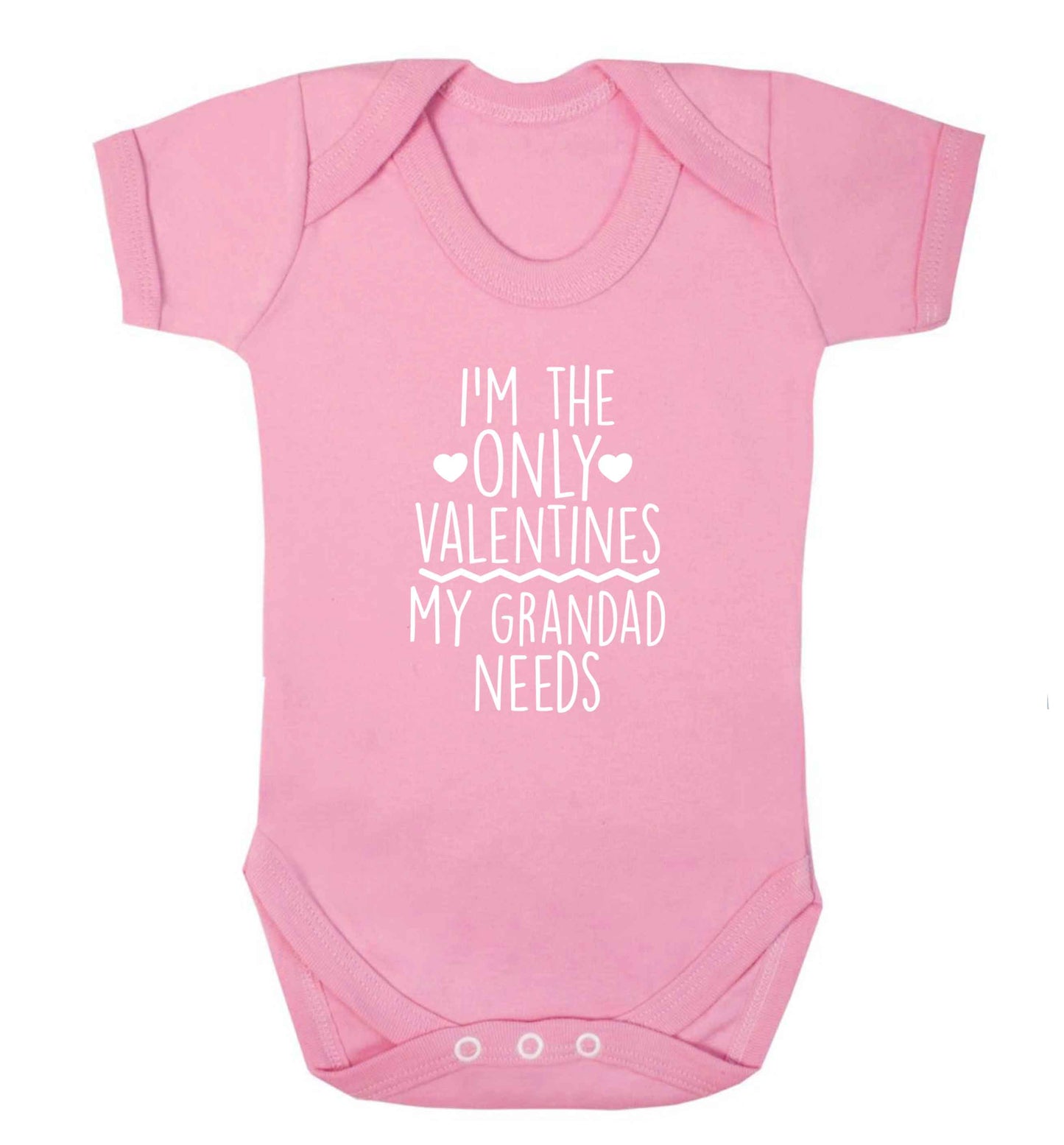 I'm the only valentines my grandad needs baby vest pale pink 18-24 months
