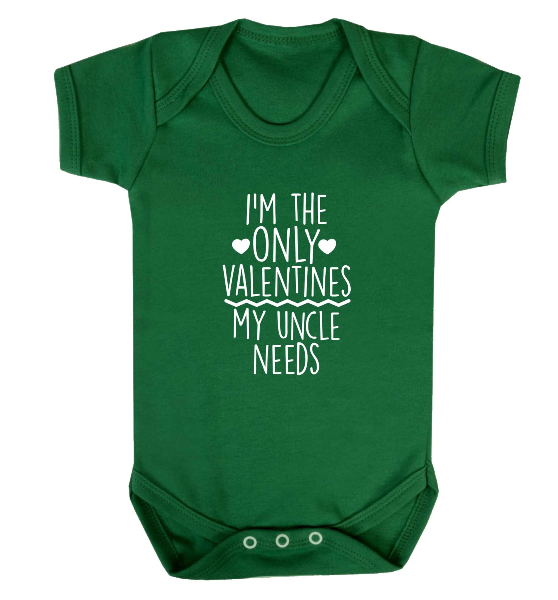 I'm the only valentines my uncle needs baby vest green 18-24 months