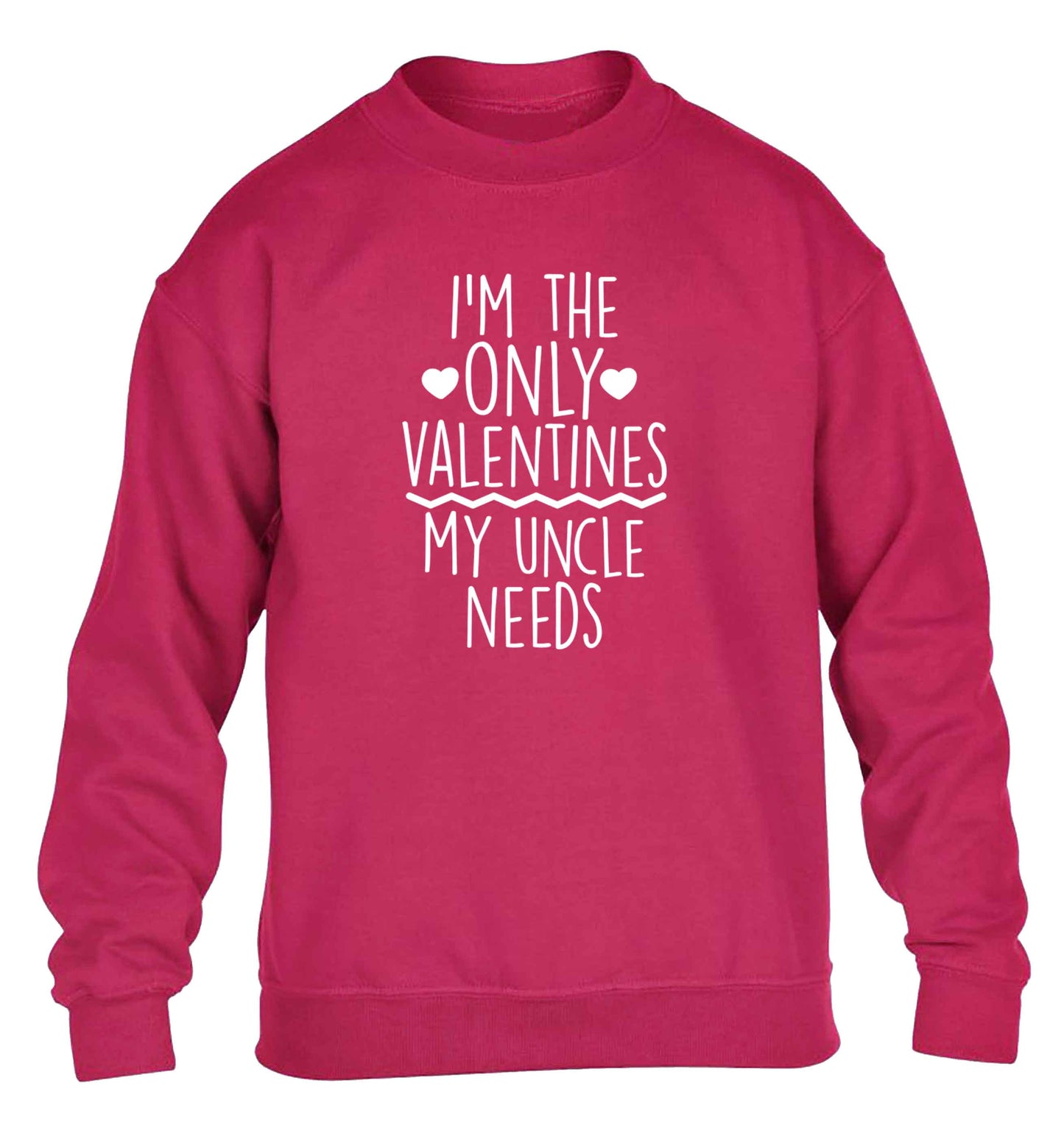 I'm the only valentines my uncle needs children's pink sweater 12-13 Years