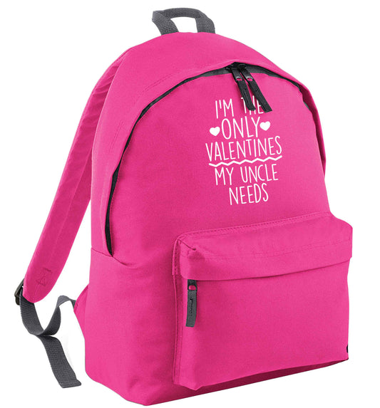 I'm the only valentines my uncle needs pink adults backpack