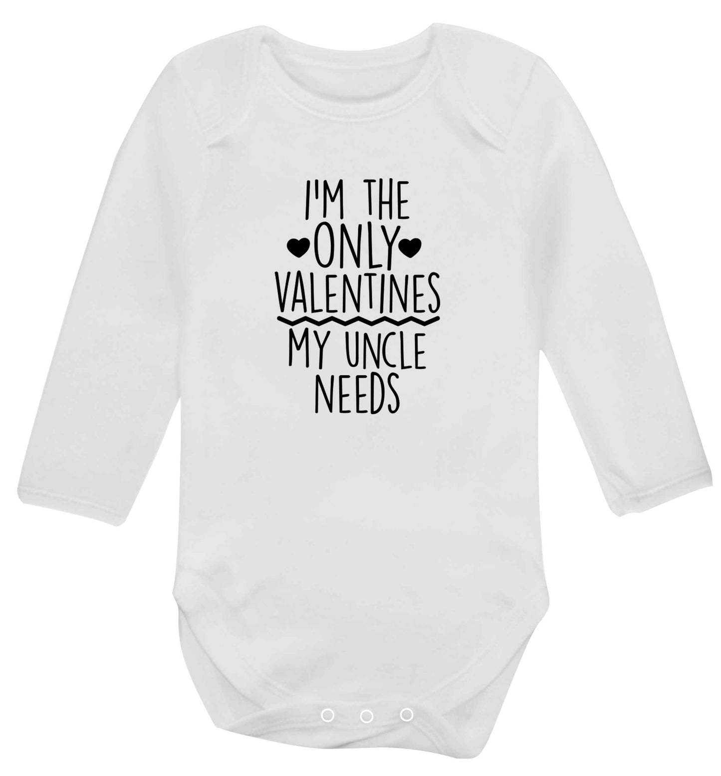 I'm the only valentines my uncle needs baby vest long sleeved white 6-12 months