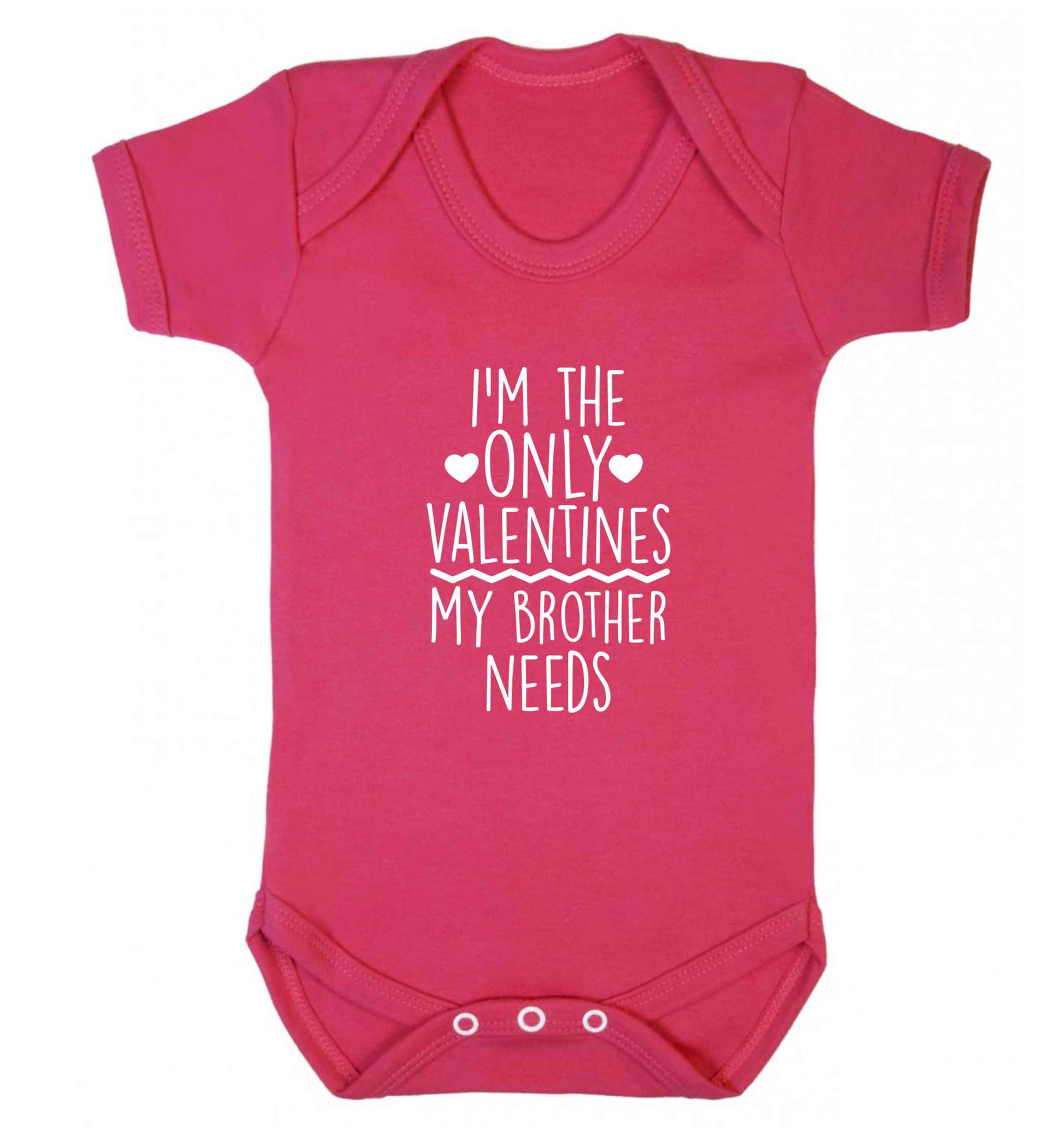 I'm the only valentines my brother needs baby vest dark pink 18-24 months