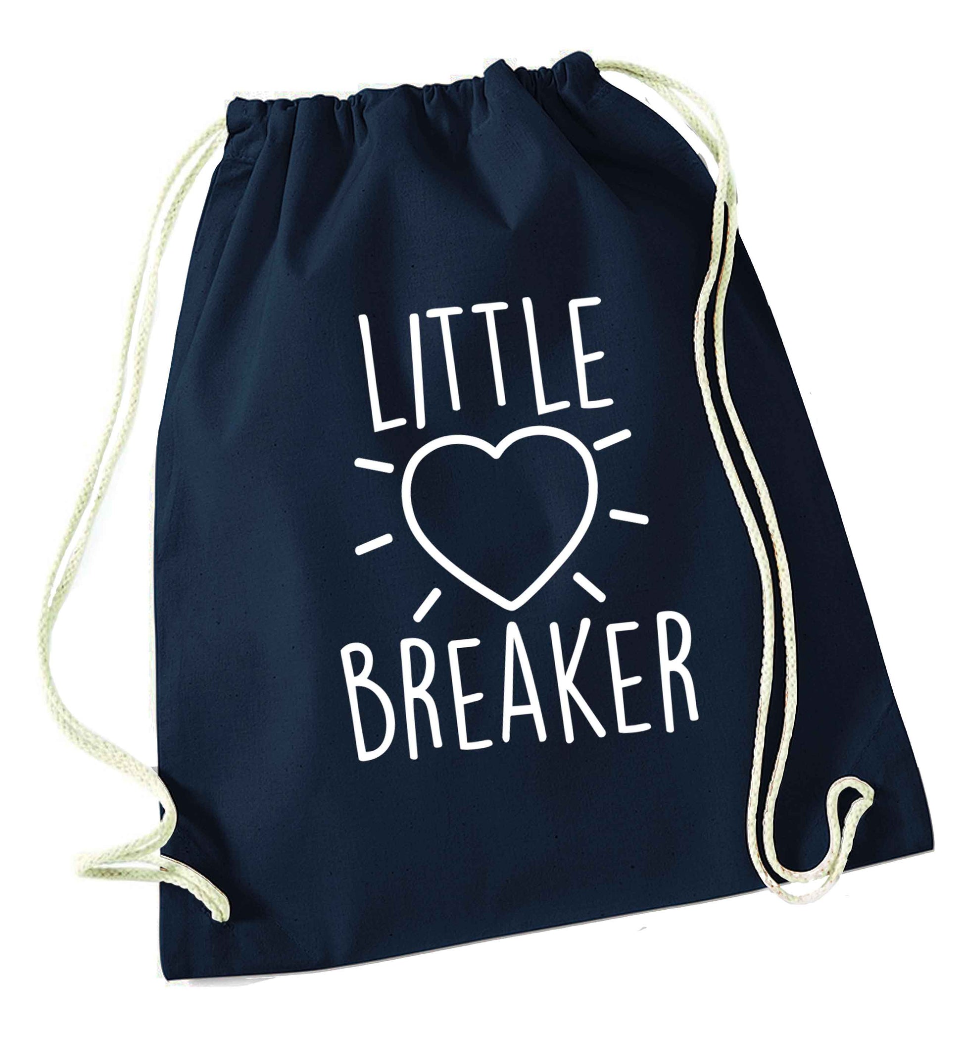 Little heartbreaker navy drawstring bag