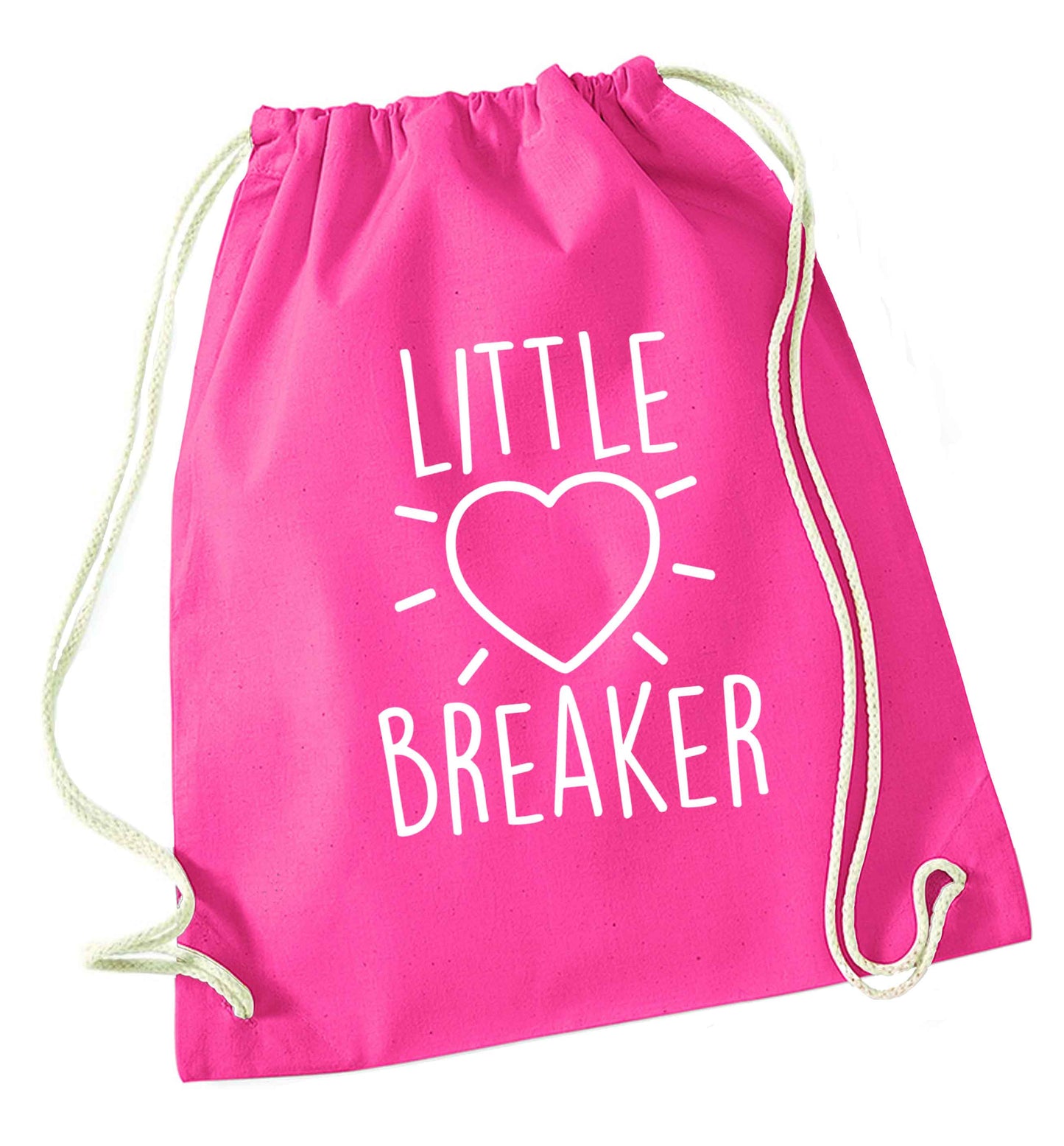 Little heartbreaker pink drawstring bag