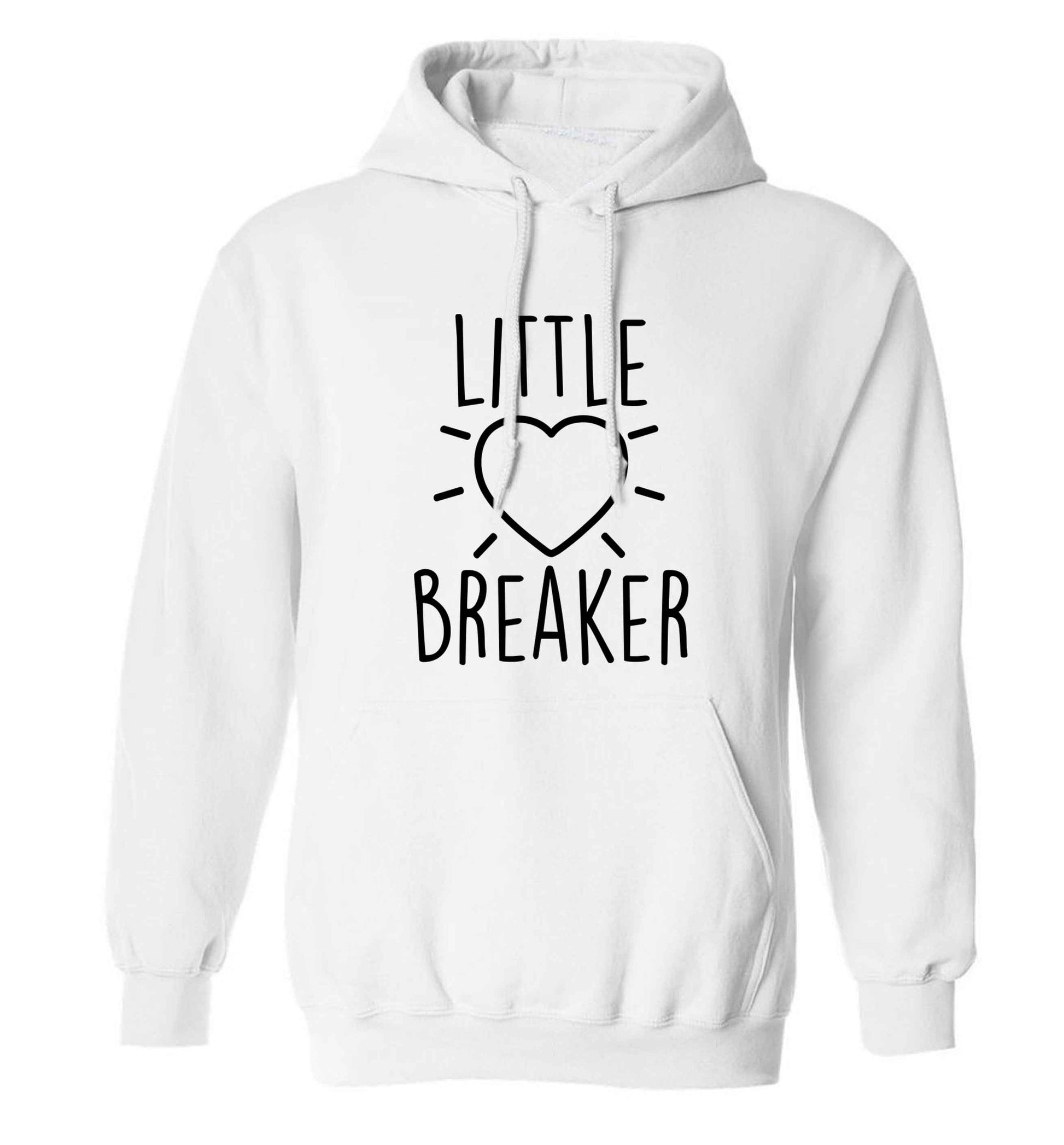 Little heartbreaker adults unisex white hoodie 2XL