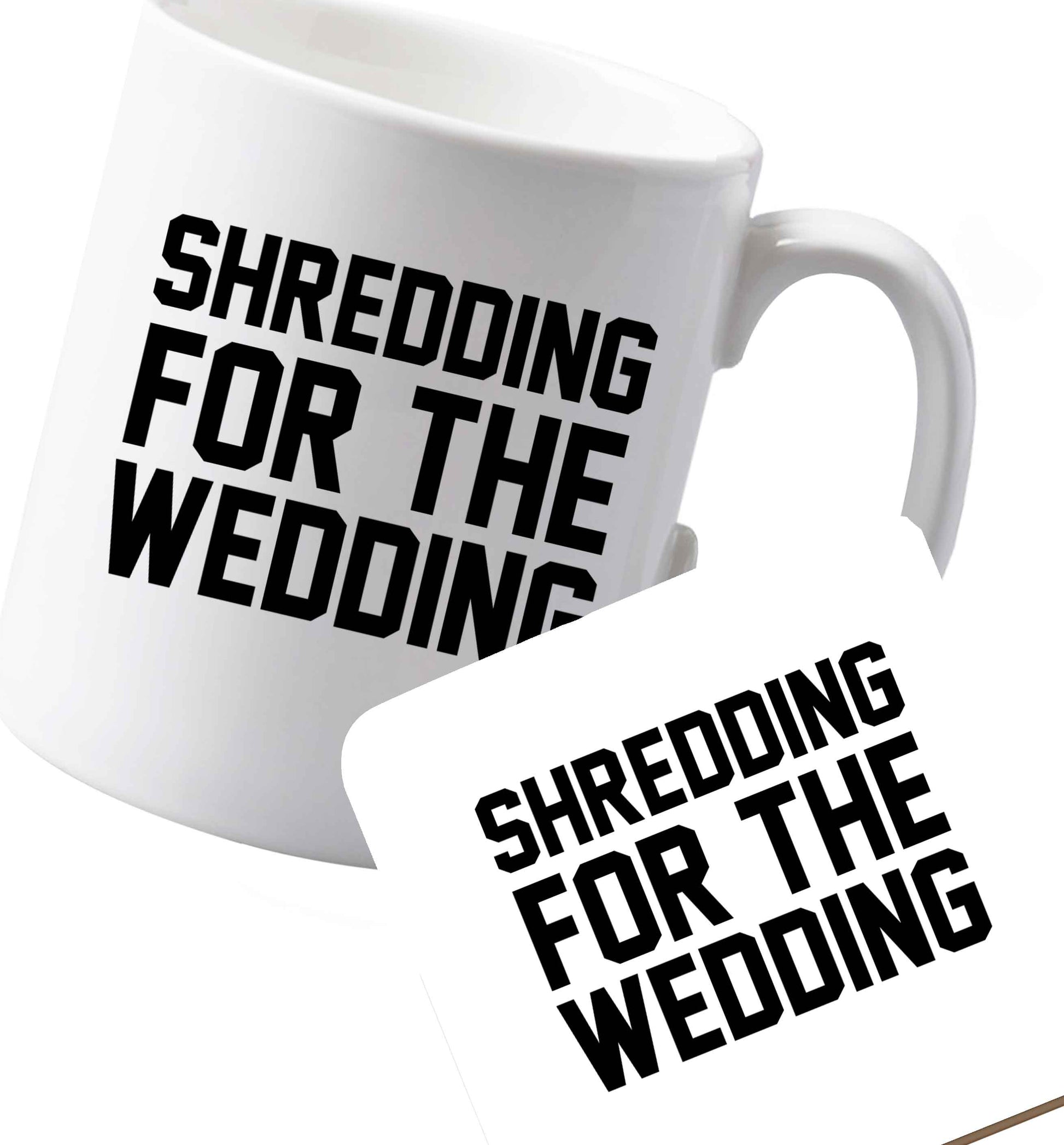 10 oz Ceramic mug and coaster Get motivated and get fit for your big day! Our workout quotes and designs will get you ready to sweat! Perfect for any bride, groom or bridesmaid to be!    both sides