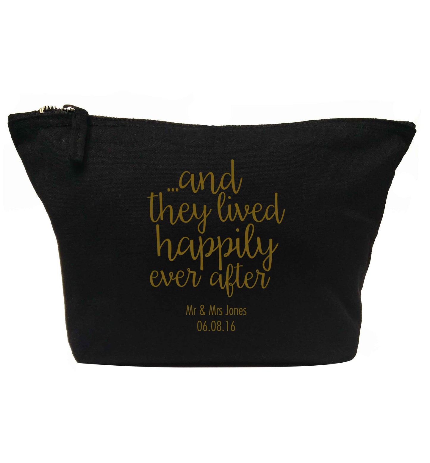 ...and they lived happily ever after - personalised date and names | Makeup / wash bag