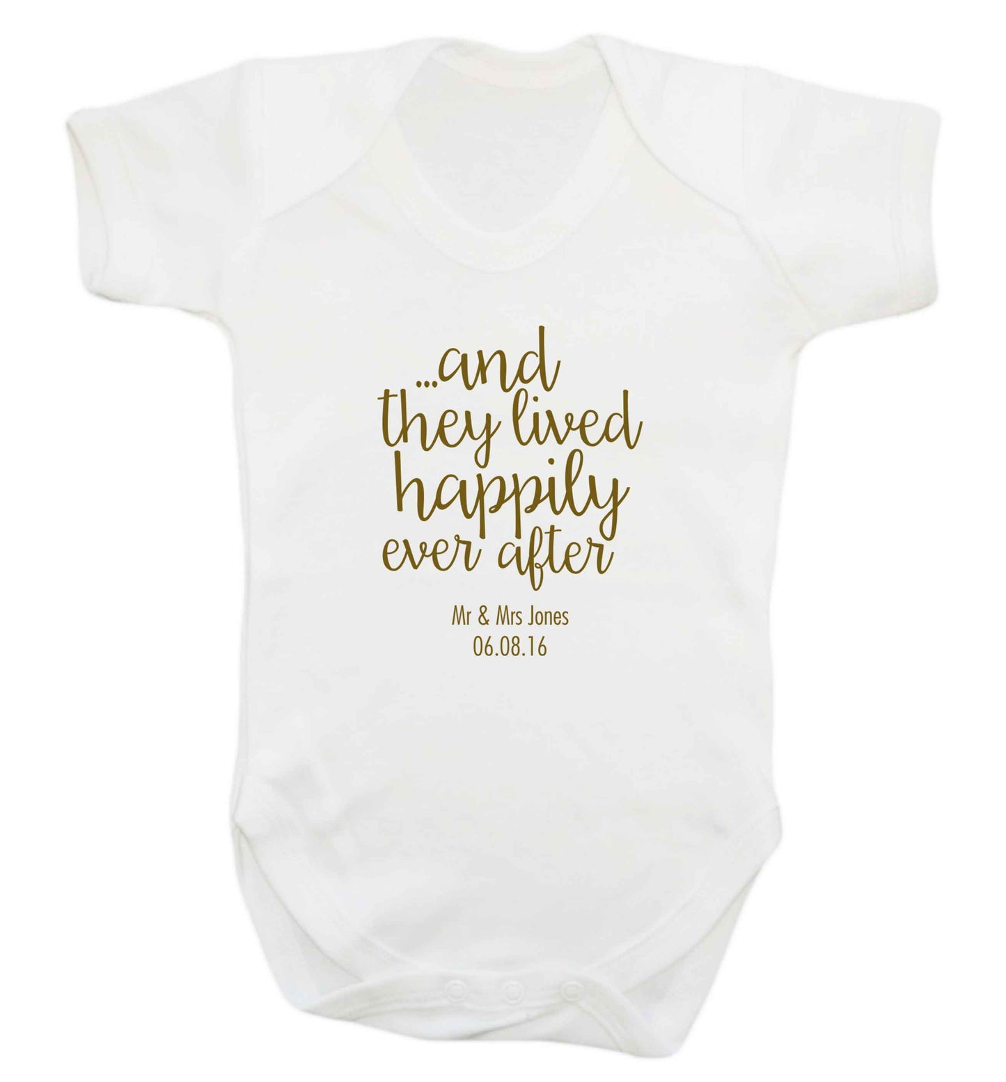 ...and they lived happily ever after - personalised date and names baby vest white 18-24 months
