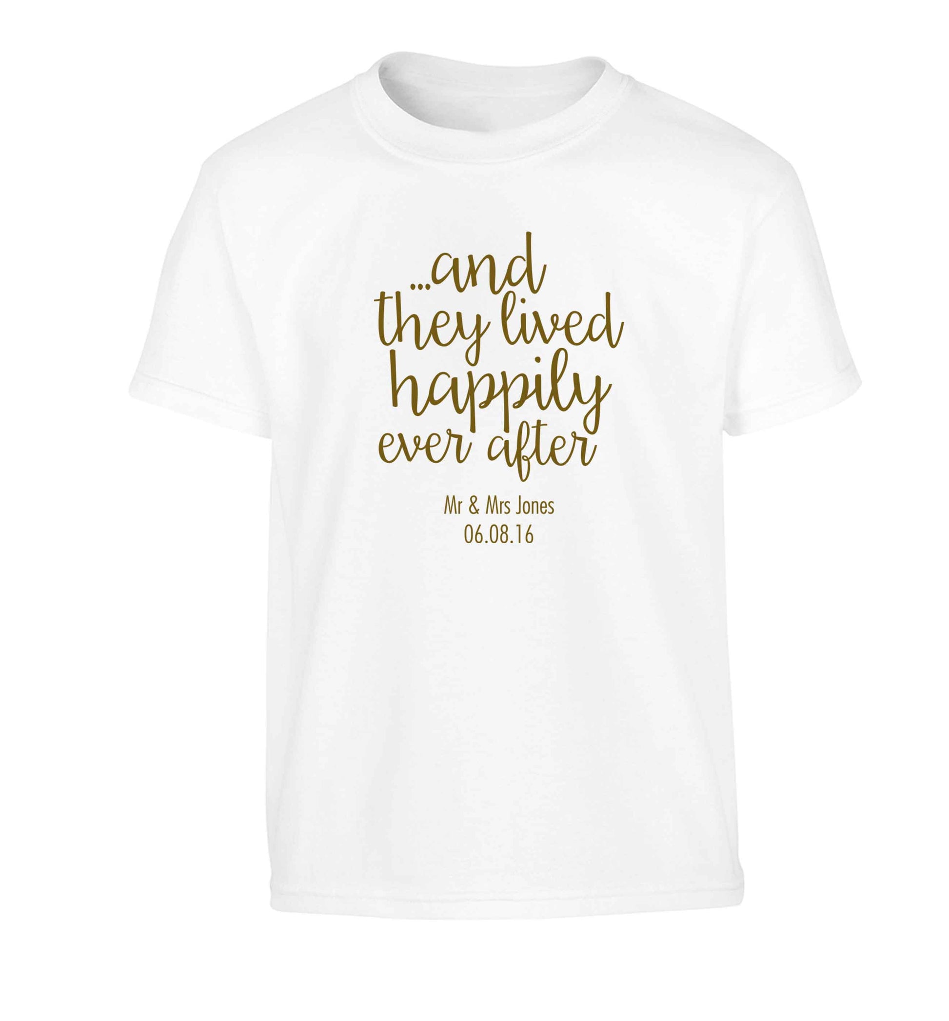 ...and they lived happily ever after - personalised date and names Children's white Tshirt 12-13 Years