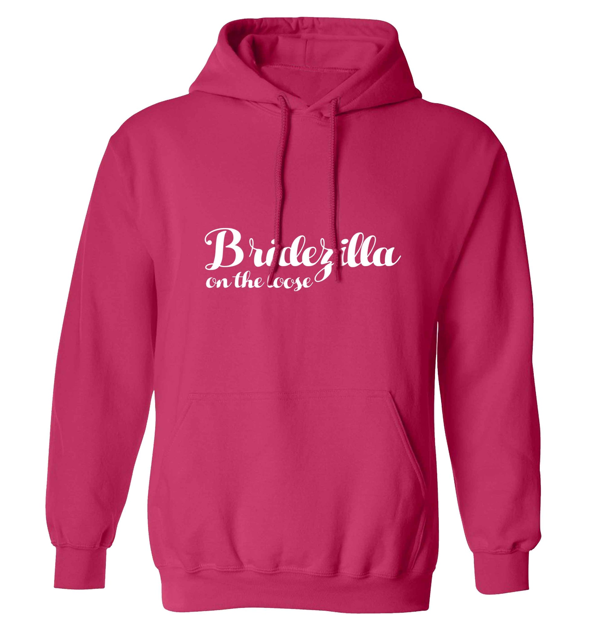 Bridezilla on the loose adults unisex pink hoodie 2XL