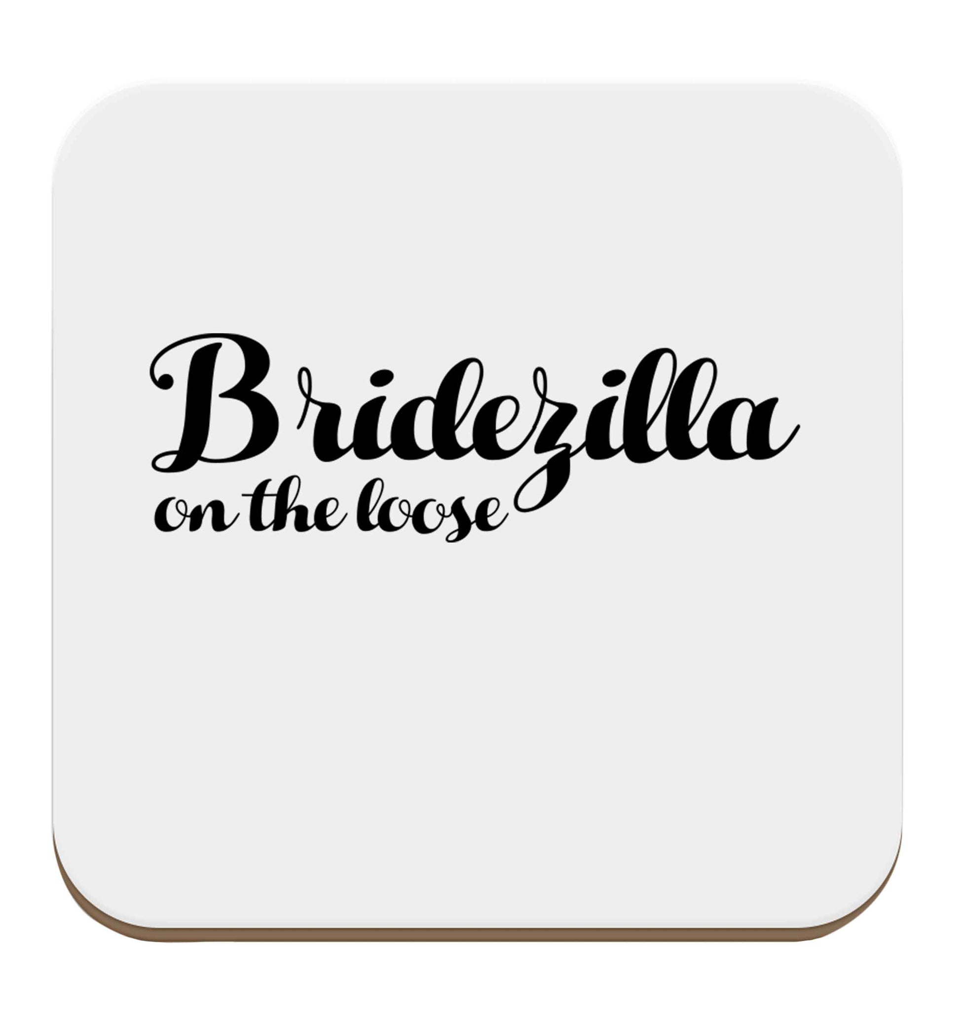 Bridezilla on the loose set of four coasters