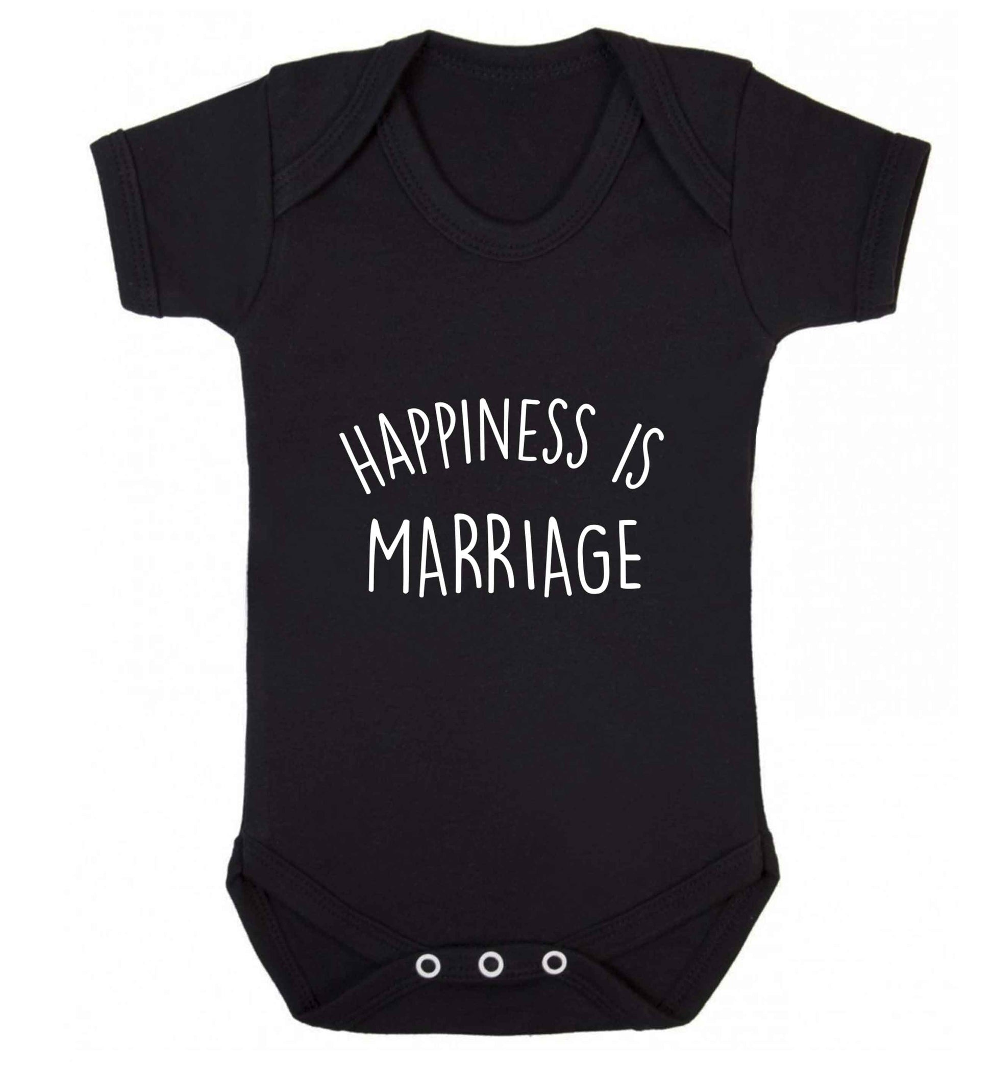 Happiness is marriage baby vest black 18-24 months