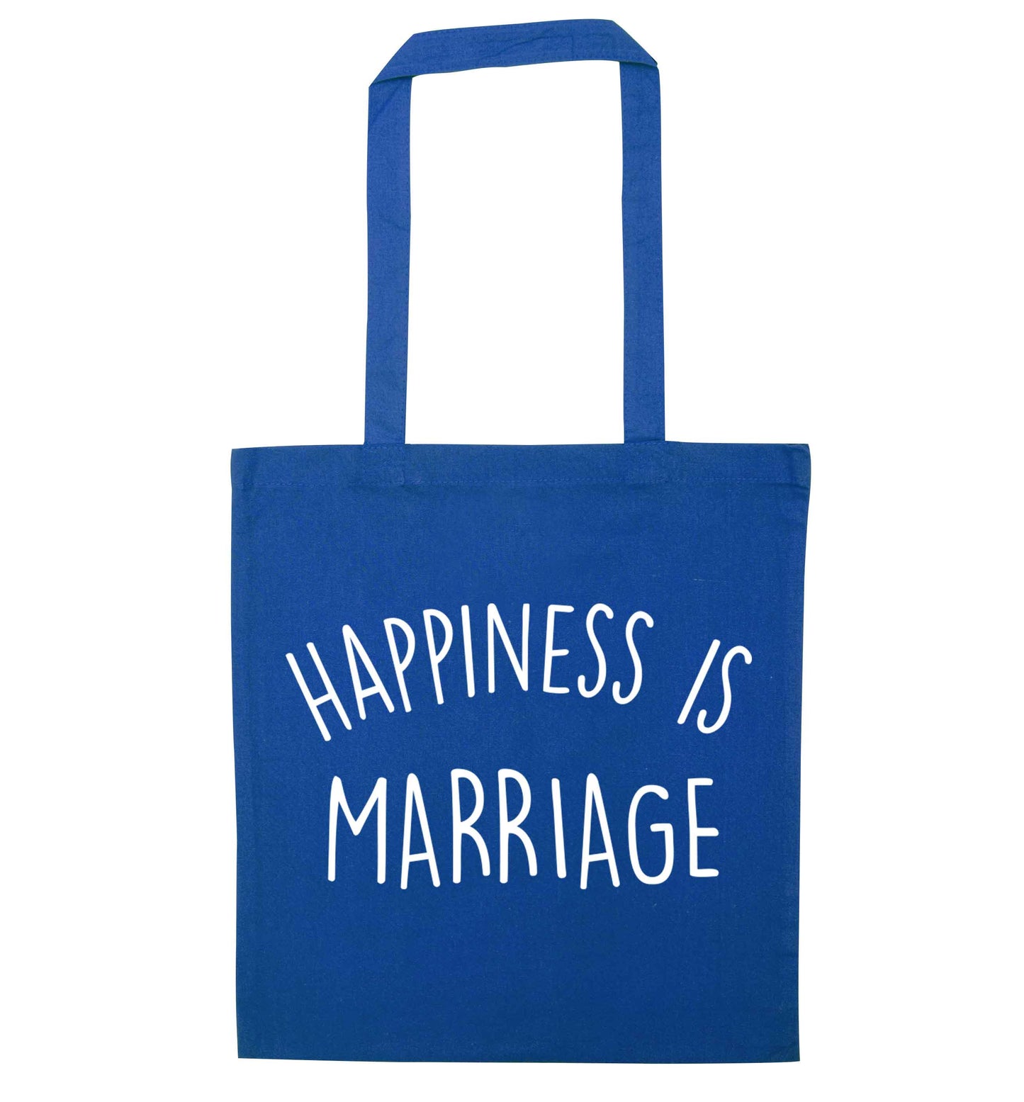 Happiness is marriage blue tote bag
