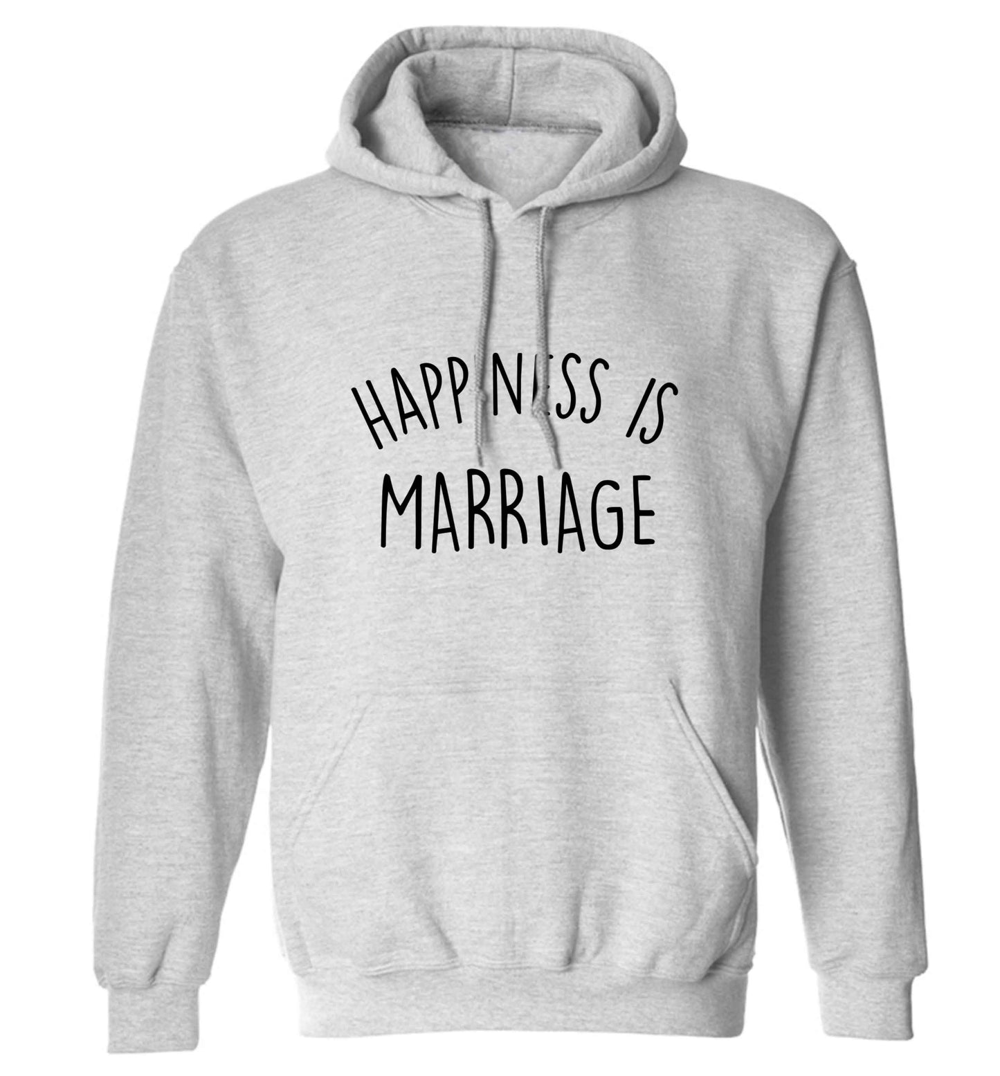 Happiness is marriage adults unisex grey hoodie 2XL