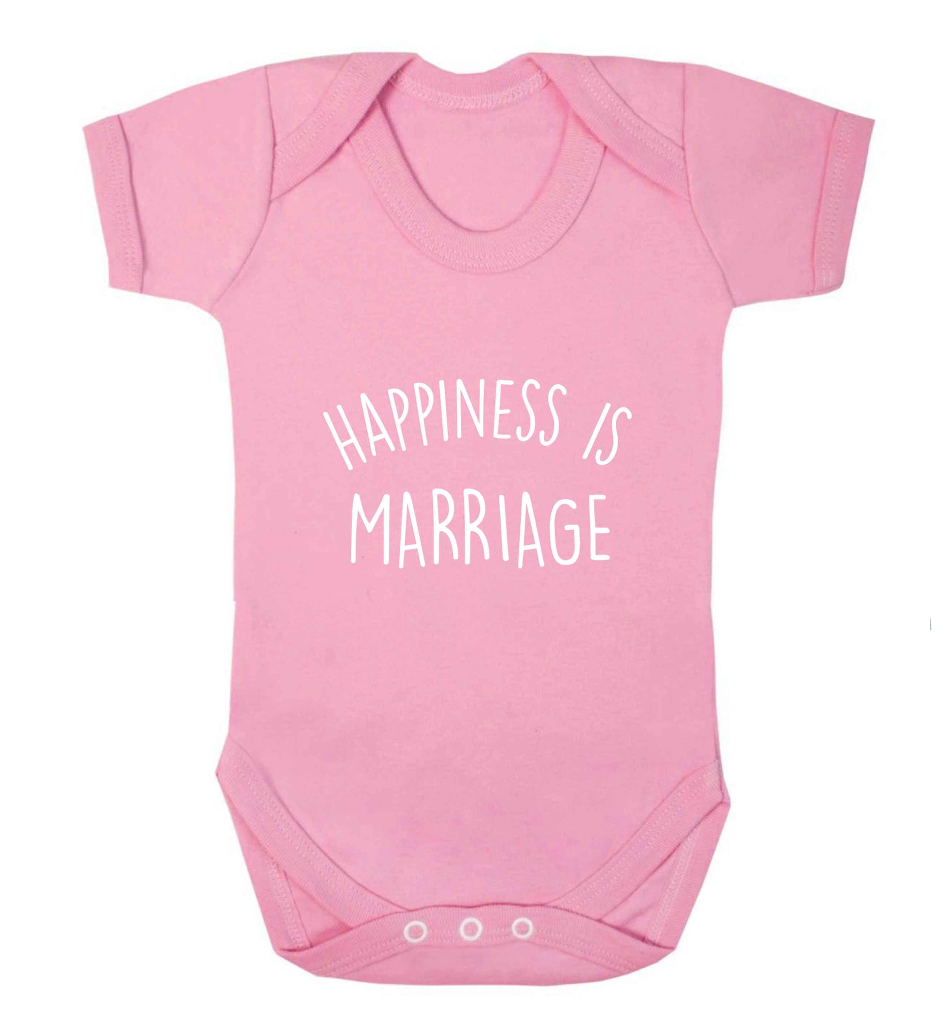 Happiness is marriage baby vest pale pink 18-24 months