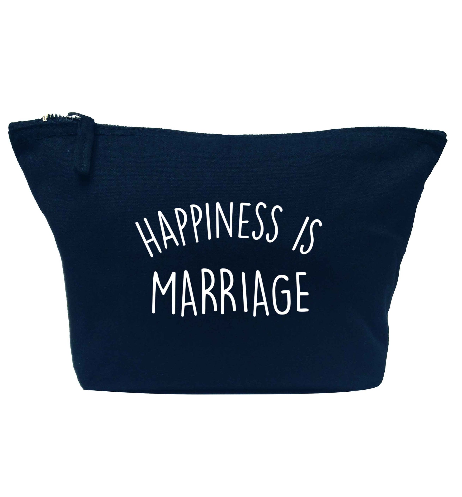 Happiness is marriage navy makeup bag