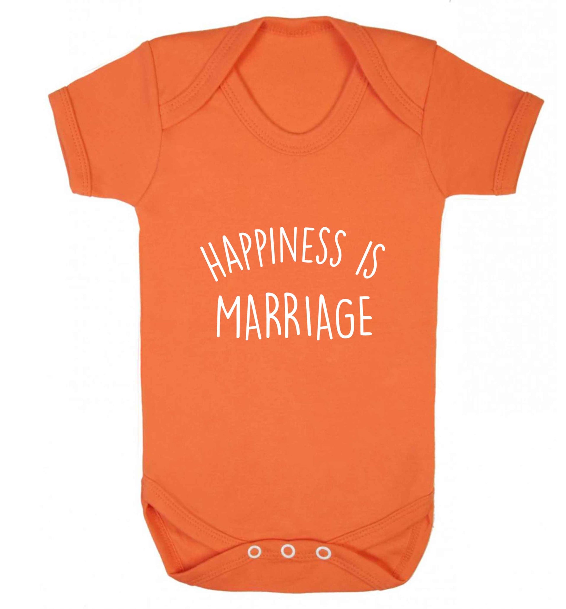 Happiness is marriage baby vest orange 18-24 months