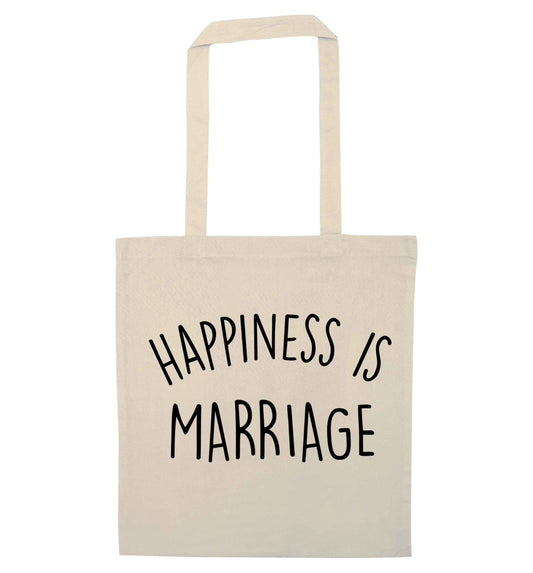 Happiness is marriage natural tote bag