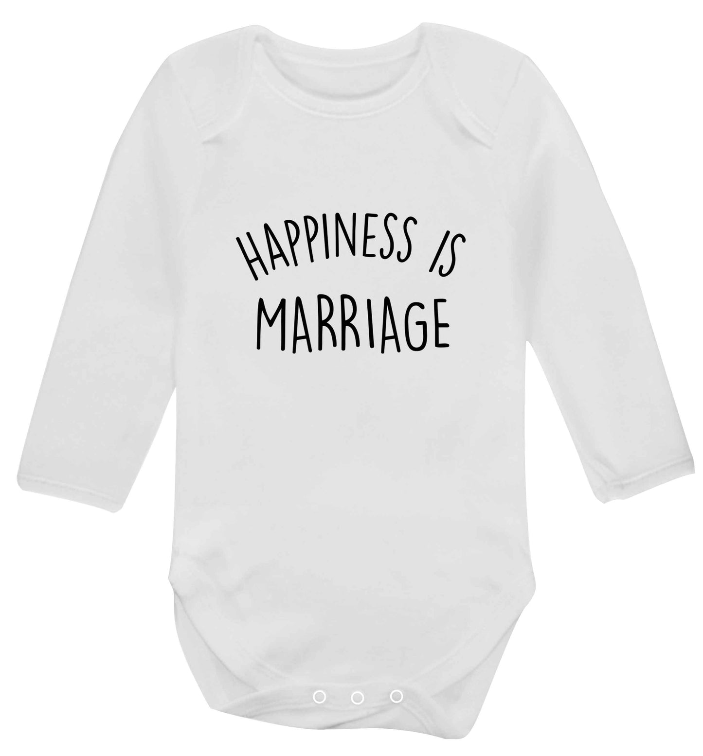 Happiness is marriage baby vest long sleeved white 6-12 months