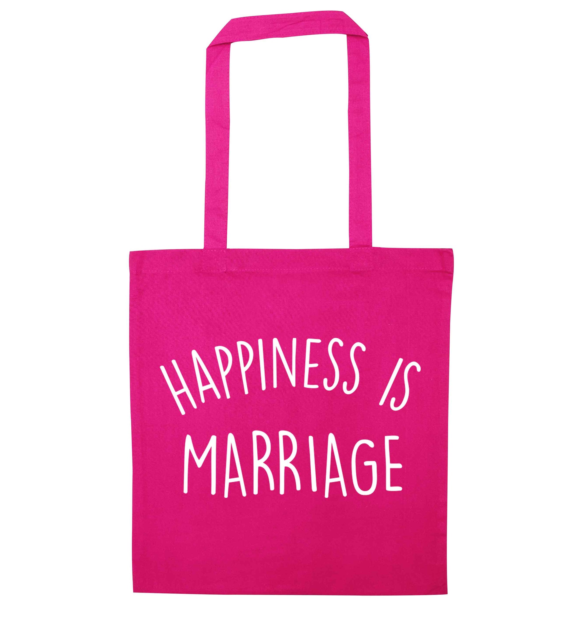 Happiness is wedding planning pink tote bag