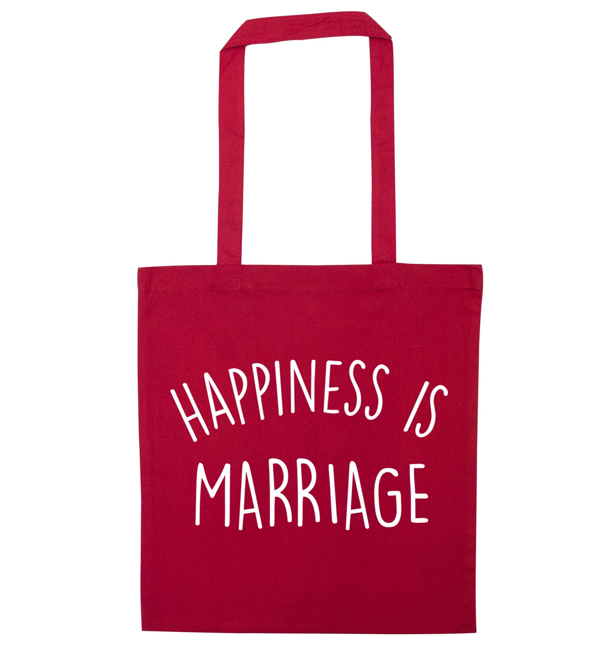 Happiness is wedding planning red tote bag