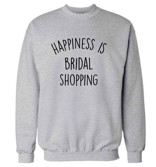 Happiness is bridal shopping adult's unisex grey sweater 2XL