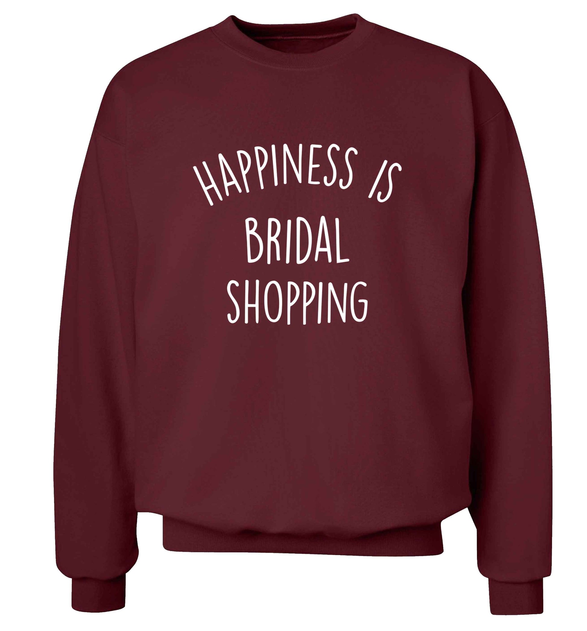 Happiness is bridal shopping adult's unisex maroon sweater 2XL