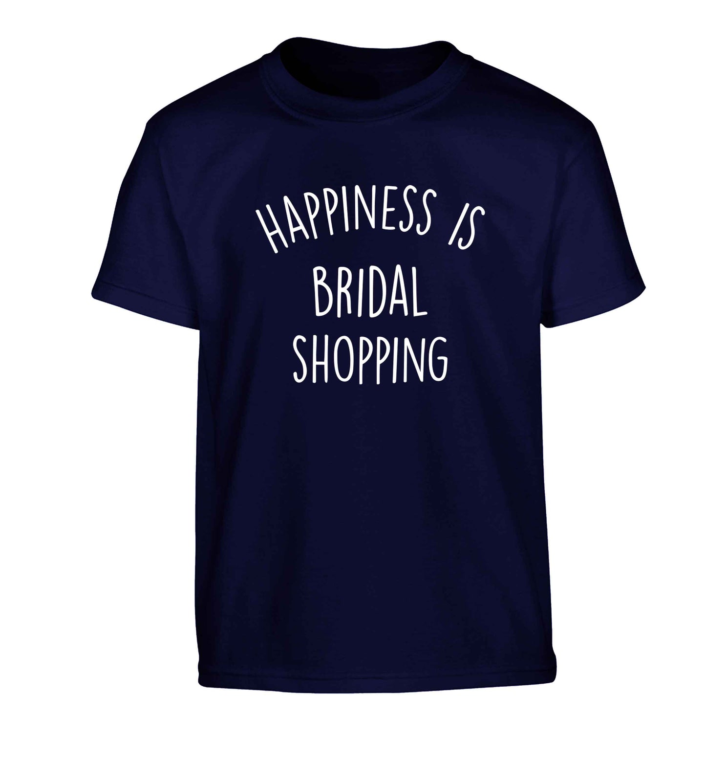 Happiness is bridal shopping Children's navy Tshirt 12-13 Years