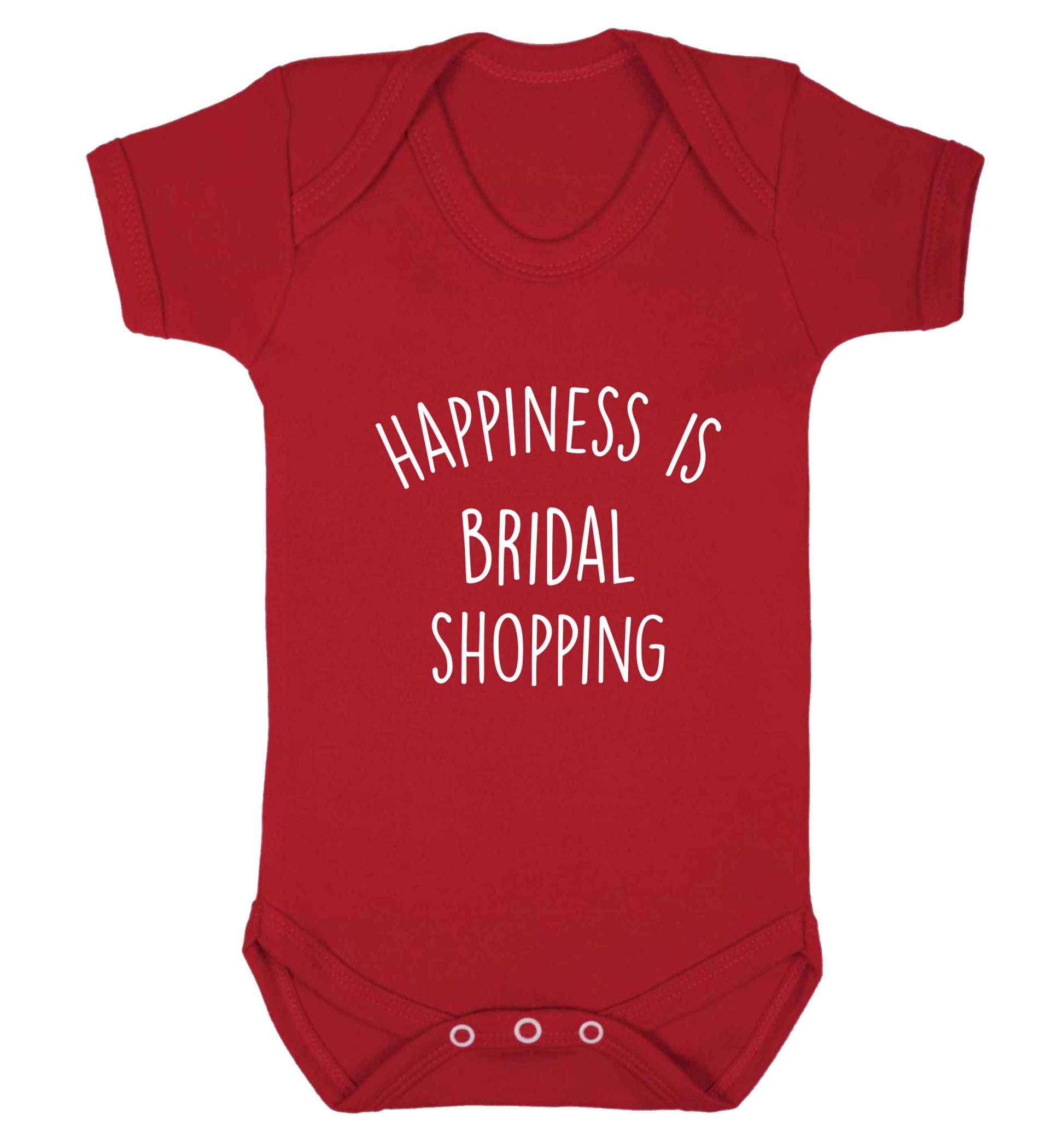 Happiness is bridal shopping baby vest red 18-24 months