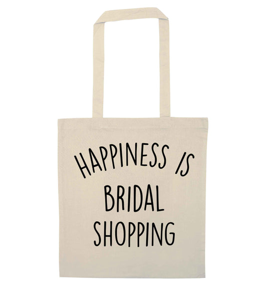 Happiness is bridal shopping natural tote bag