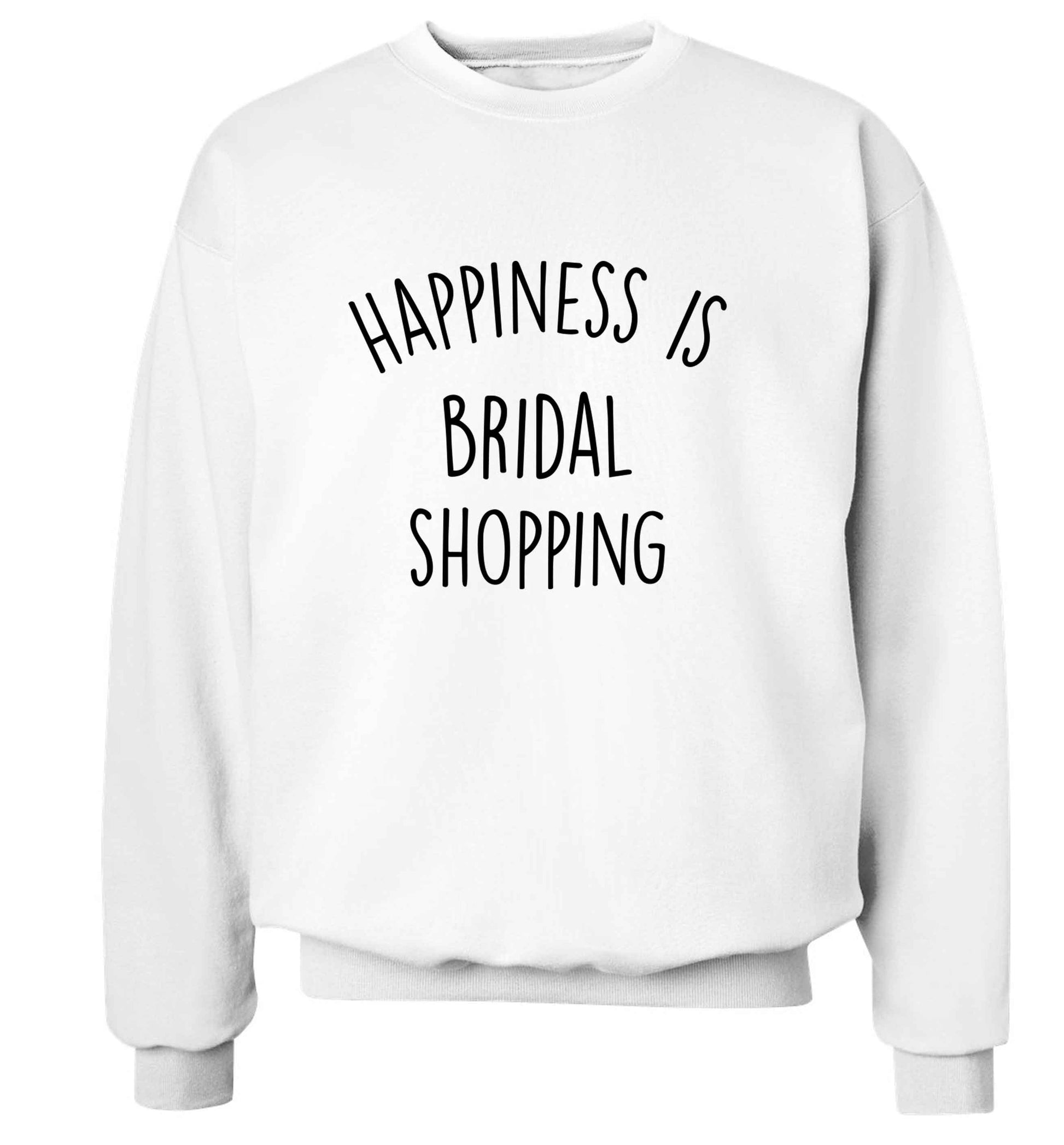 Happiness is bridal shopping adult's unisex white sweater 2XL
