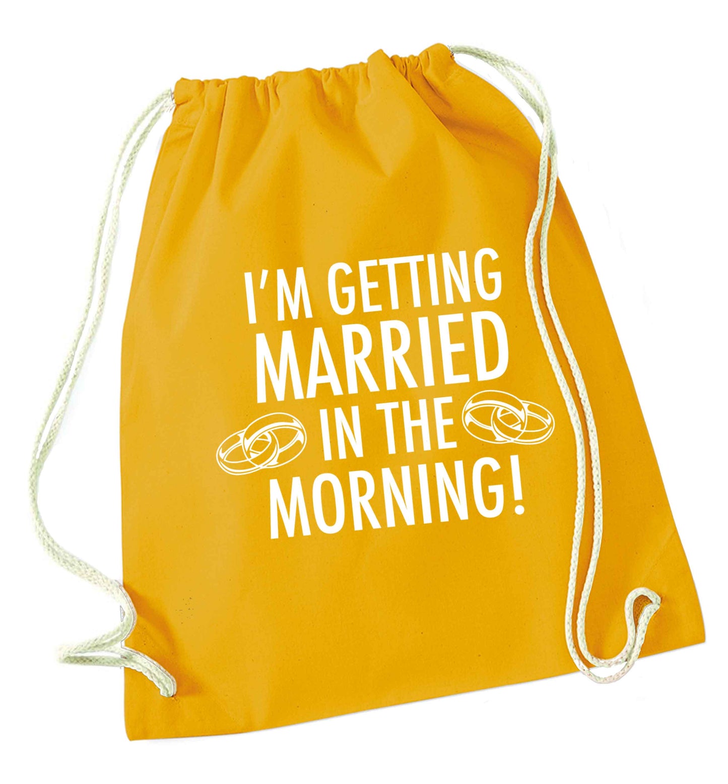 I'm getting married in the morning! mustard drawstring bag