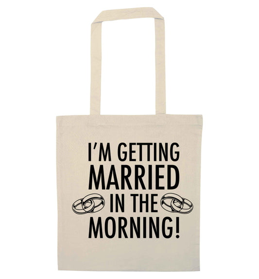 I'm getting married in the morning! natural tote bag
