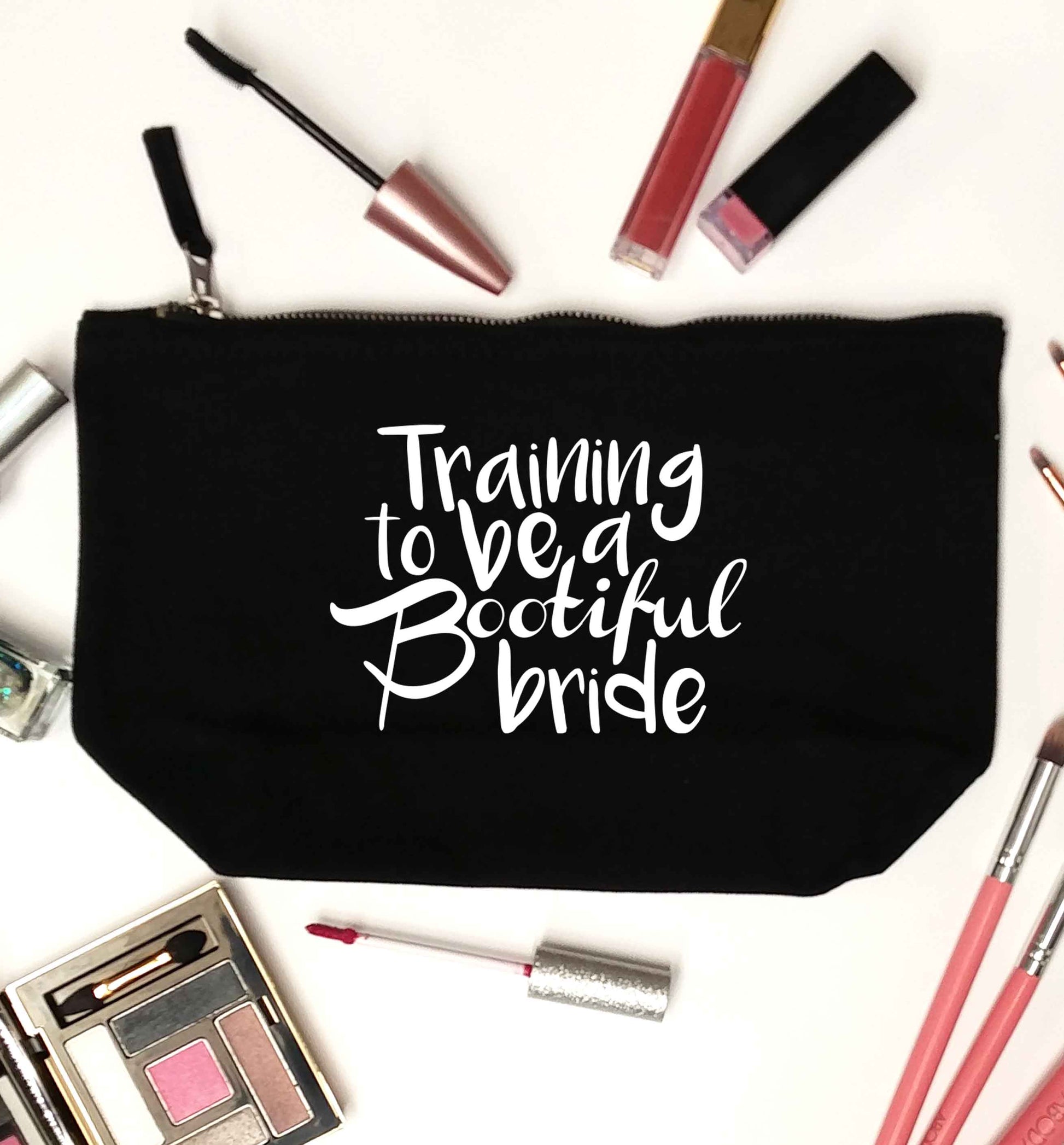 Get motivated and get fit for your big day! Our workout quotes and designs will get you ready to sweat! Perfect for any bride, groom or bridesmaid to be!  black makeup bag